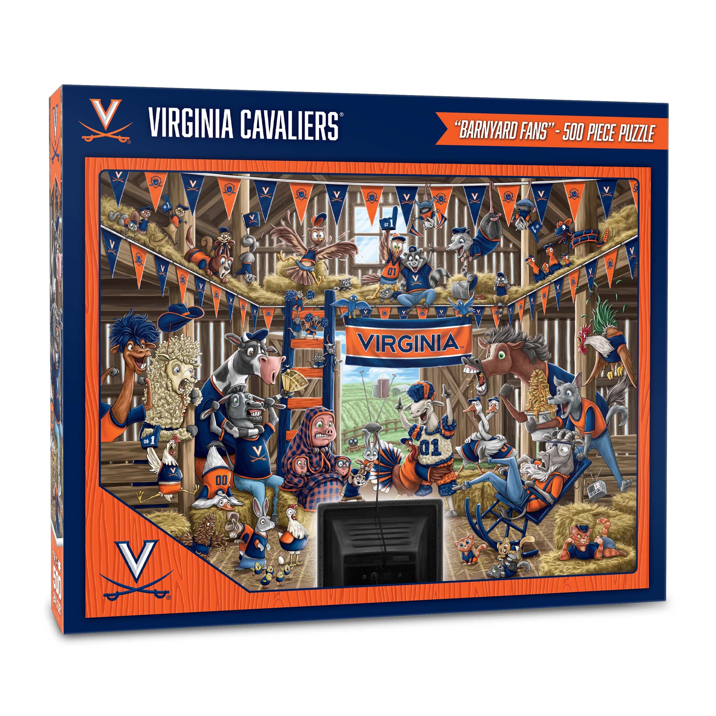 YouTheFan NCAA Virginia Cavaliers Barnyard Fans 500pc Puzzle - Sports Collectibles, Sports Memorabilia, Sports Fan Shop, Sports Gifts