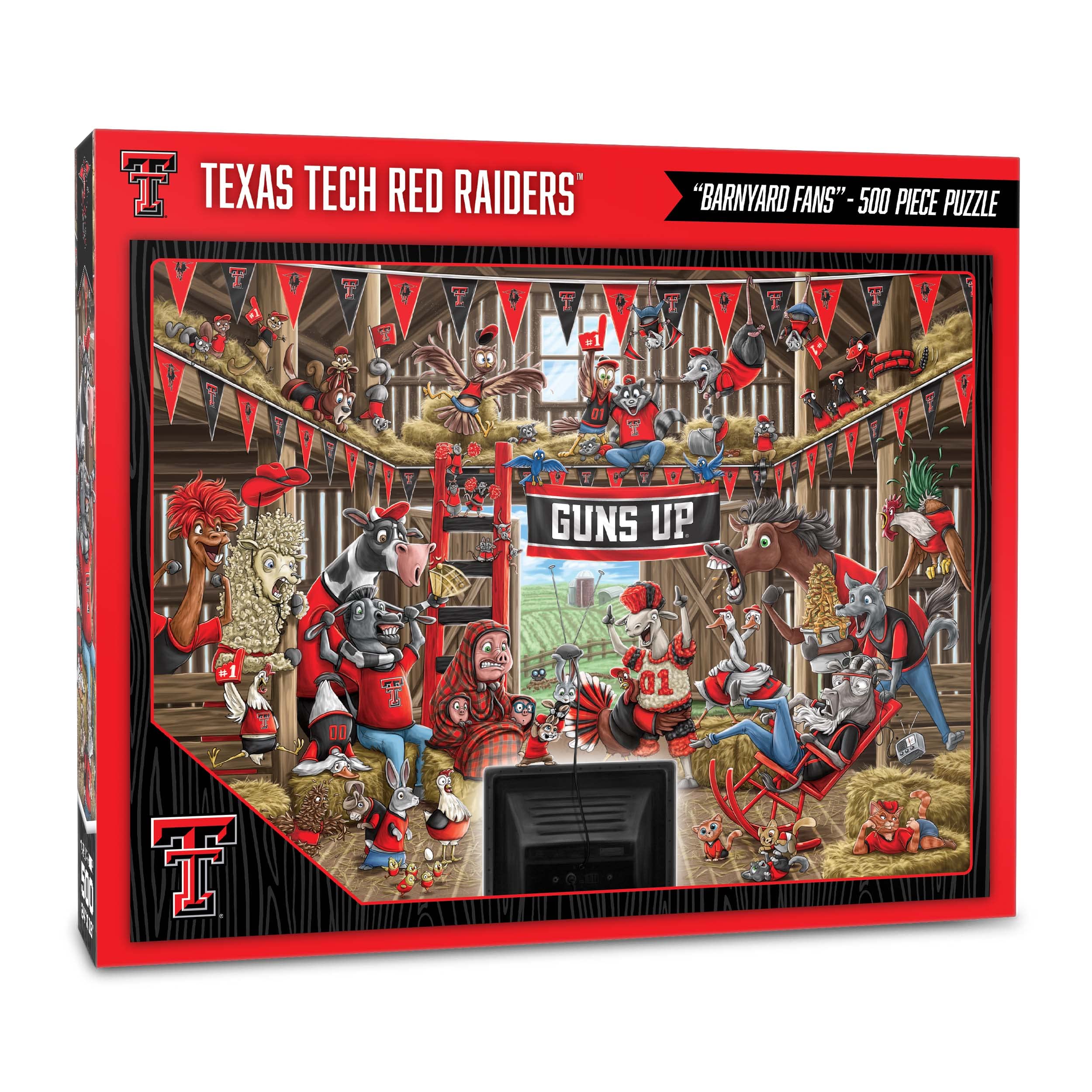 YouTheFan NCAA Texas Tech Red Raiders Barnyard Fans 500pc Puzzle - Sports Collectibles, Sports Memorabilia, Sports Fan Shop, Sports Gifts