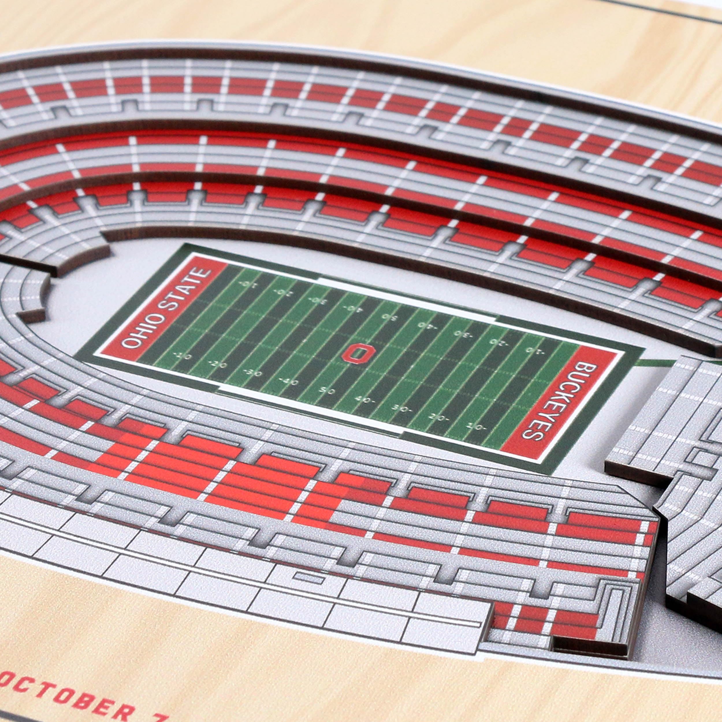 YouTheFan NCAA Ohio State Buckeyes 100th 5-Layer StadiumView 3D Wall Art - Ohio Stadium - Sports Collectibles, Sports Memorabilia, Sports Fan Shop, Sports Gifts