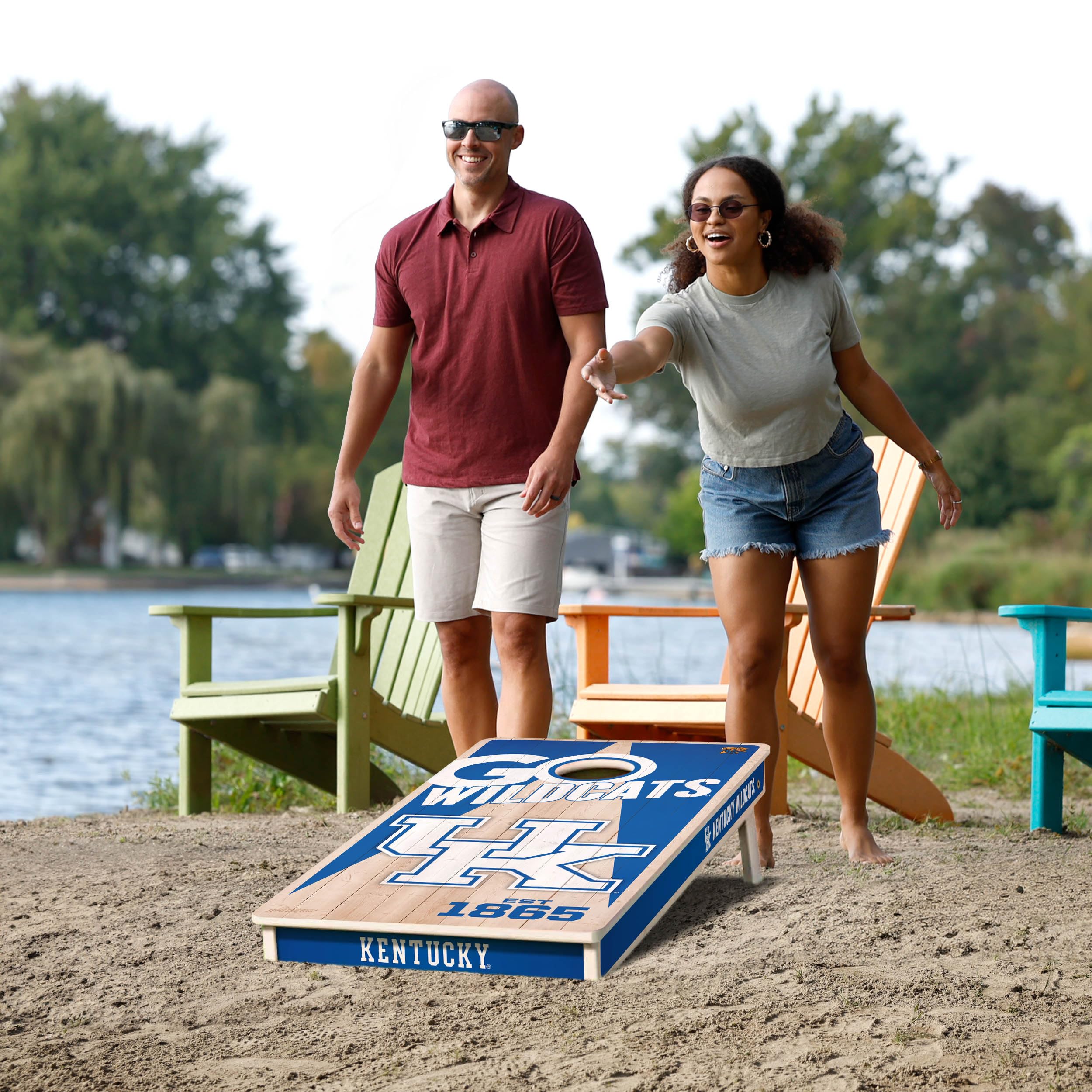 YouTheFan NCAA Kentucky Wildcats 2’ x 4’ Professional Wood Cornhole Game with Logo Bags - Sports Collectibles, Sports Memorabilia, Sports Fan Shop, Sports Gifts