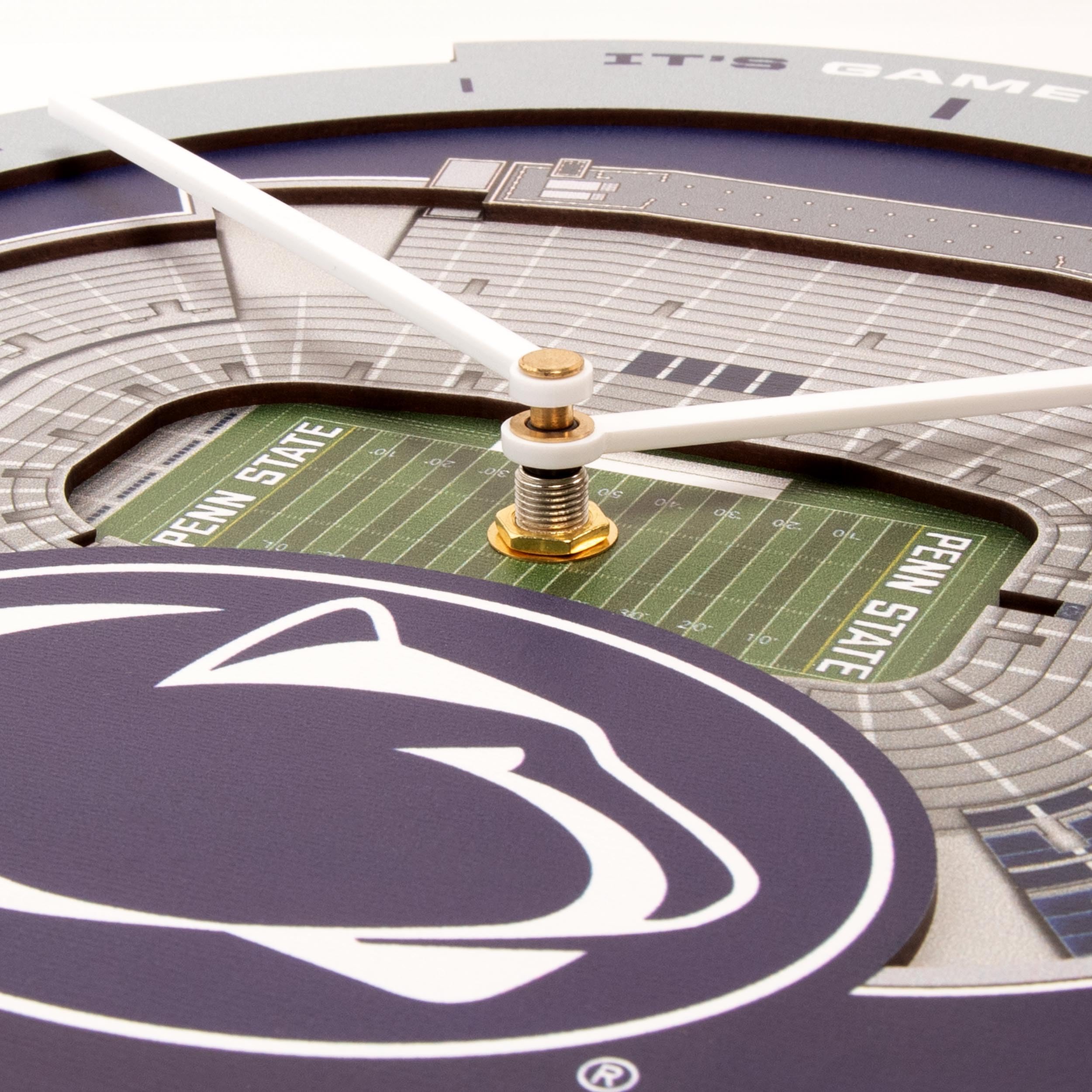 YouTheFan NCAA Penn State Nittany Lions 3D StadiumView Clock - Sports Collectibles, Sports Memorabilia, Sports Fan Shop, Sports Gifts