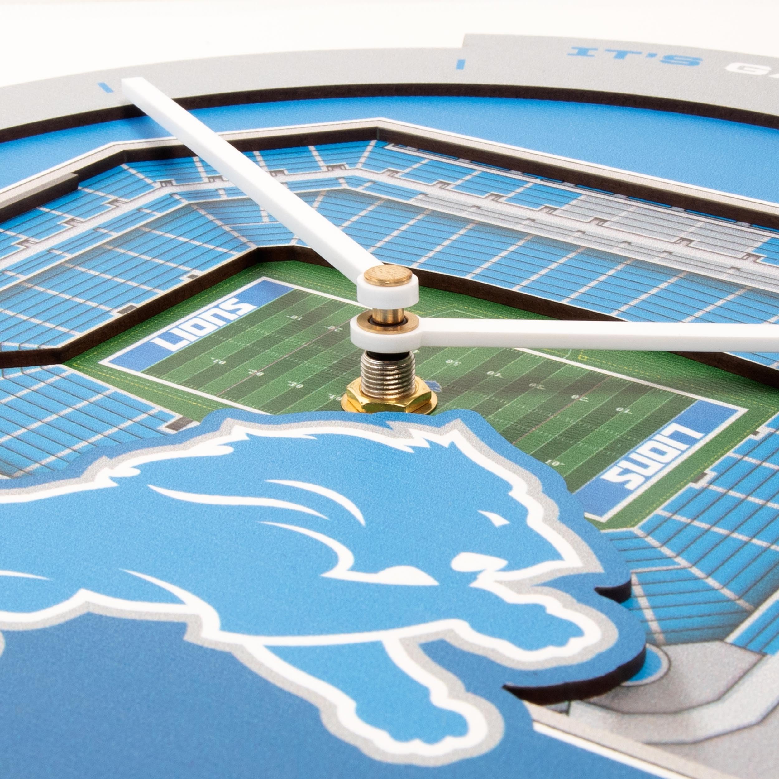 YouTheFan NFL Detroit Lions 3D StadiumView Clock - Sports Gifts, Sports Memorabilia, Sports Collectibles, Fan Shop
