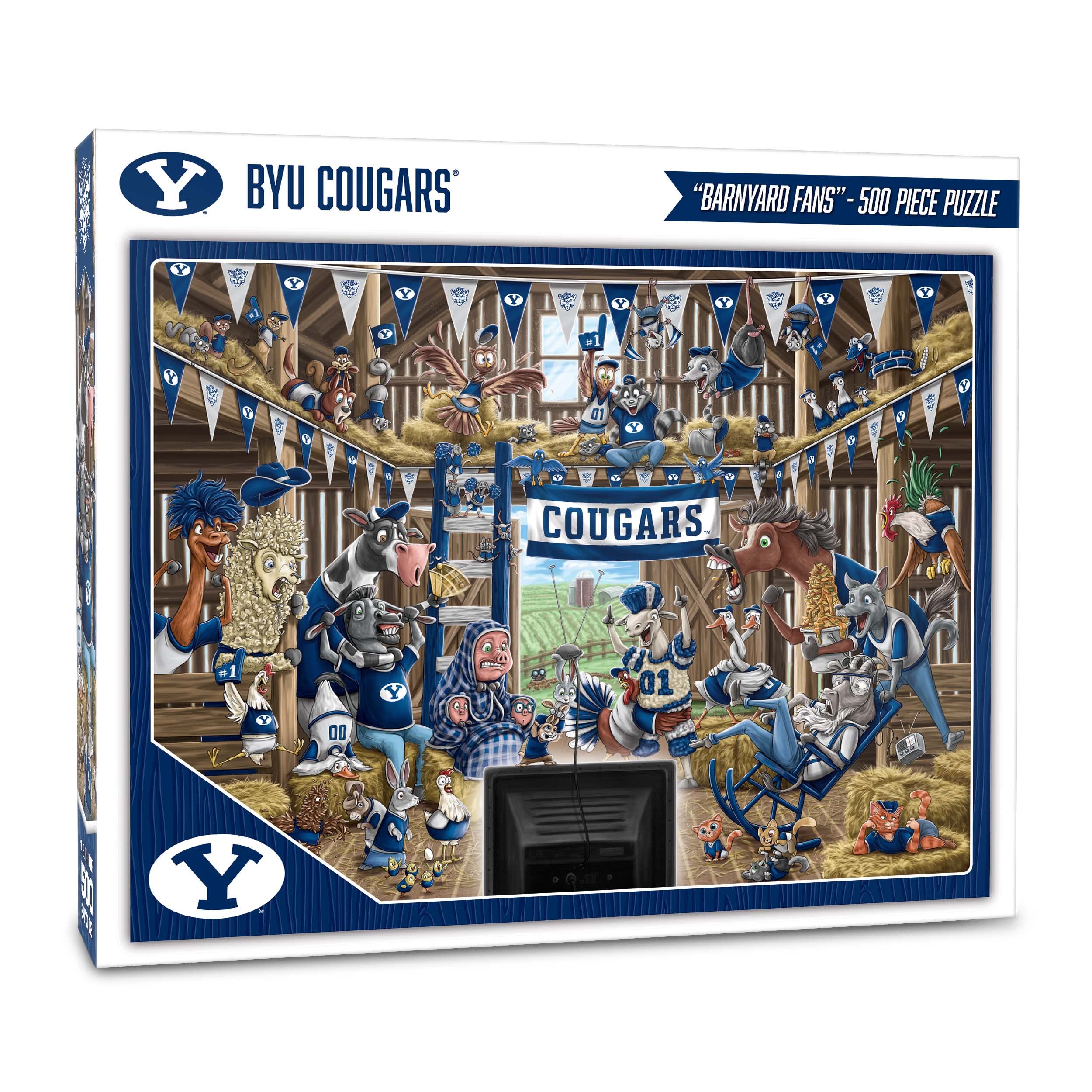 YouTheFan NCAA BYU Cougars Barnyard Fans 500pc Puzzle - Sports Collectibles, Sports Memorabilia, Sports Fan Shop, Sports Gifts