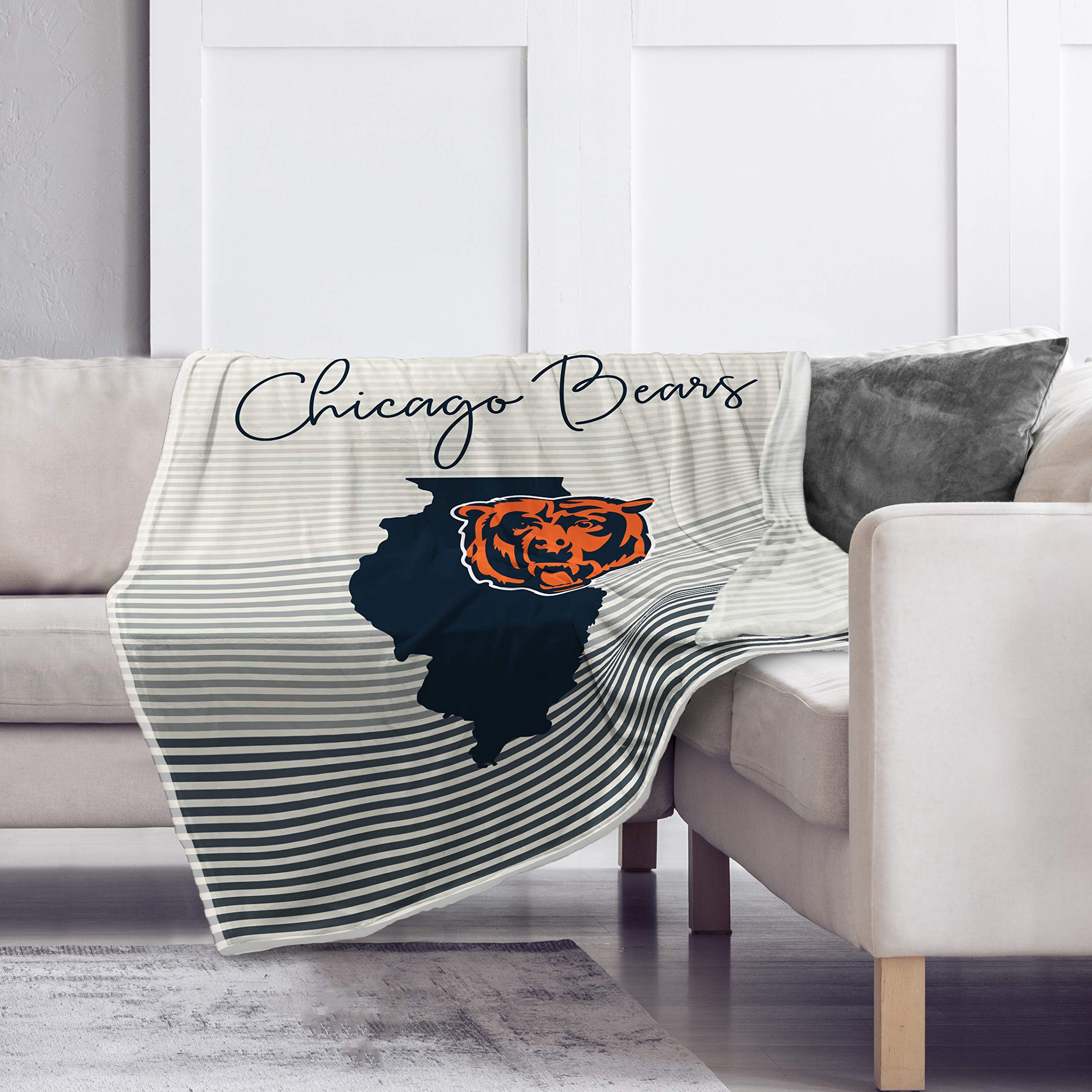 Pegasus Sports NFL Ultra Fleece State Stripe Blanket- Chicago Bears Team Color 60x70 - Sports Gifts, Sports Memorabilia, Sports Collectibles, Fan Shop