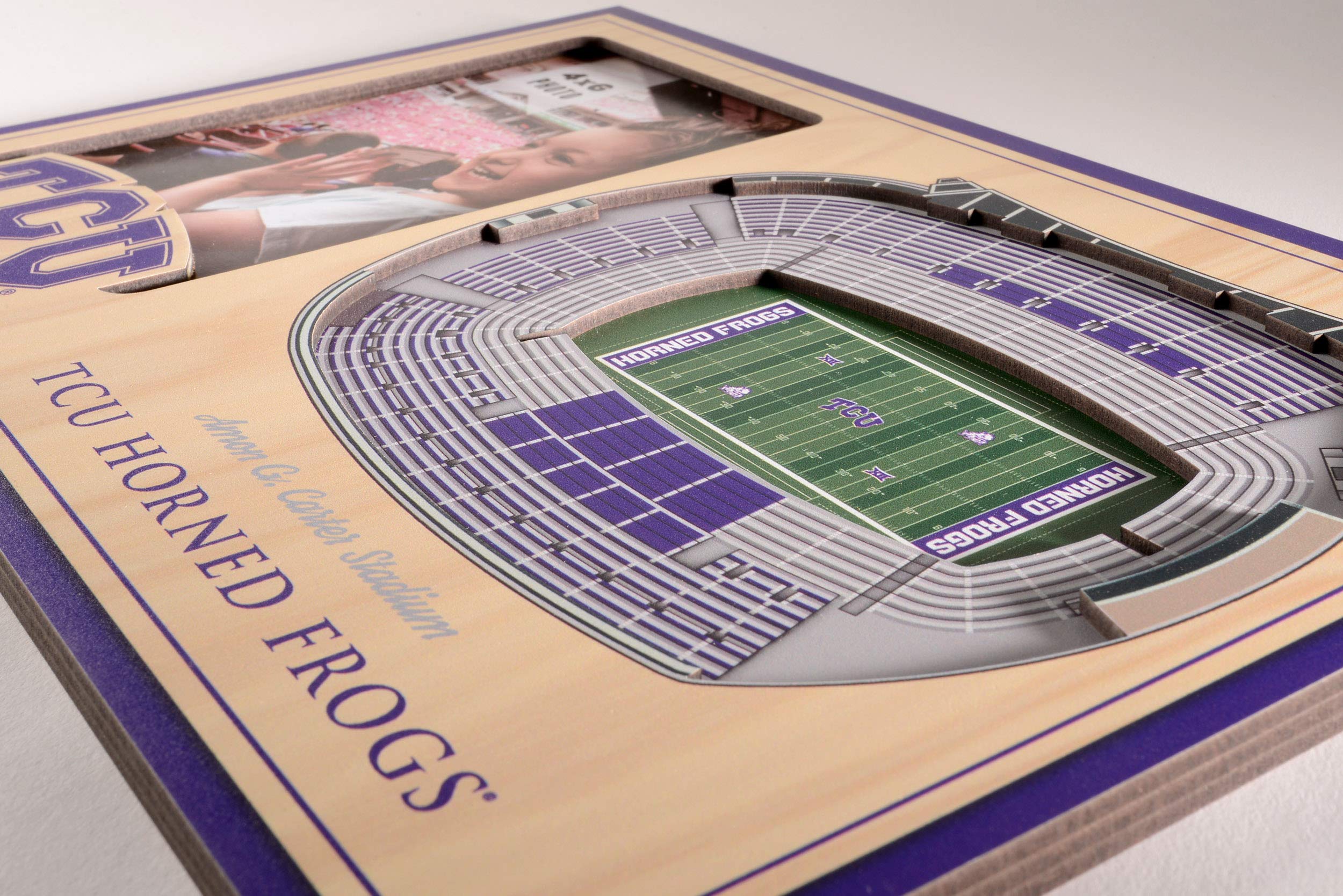 YouTheFan NCAA TCU Horned Frogs 3D StadiumView Picture Frame - Amon G. Carter Stadium, 12" x 8" - Sports Collectibles, Sports Memorabilia, Sports Fan Shop, Sports Gifts