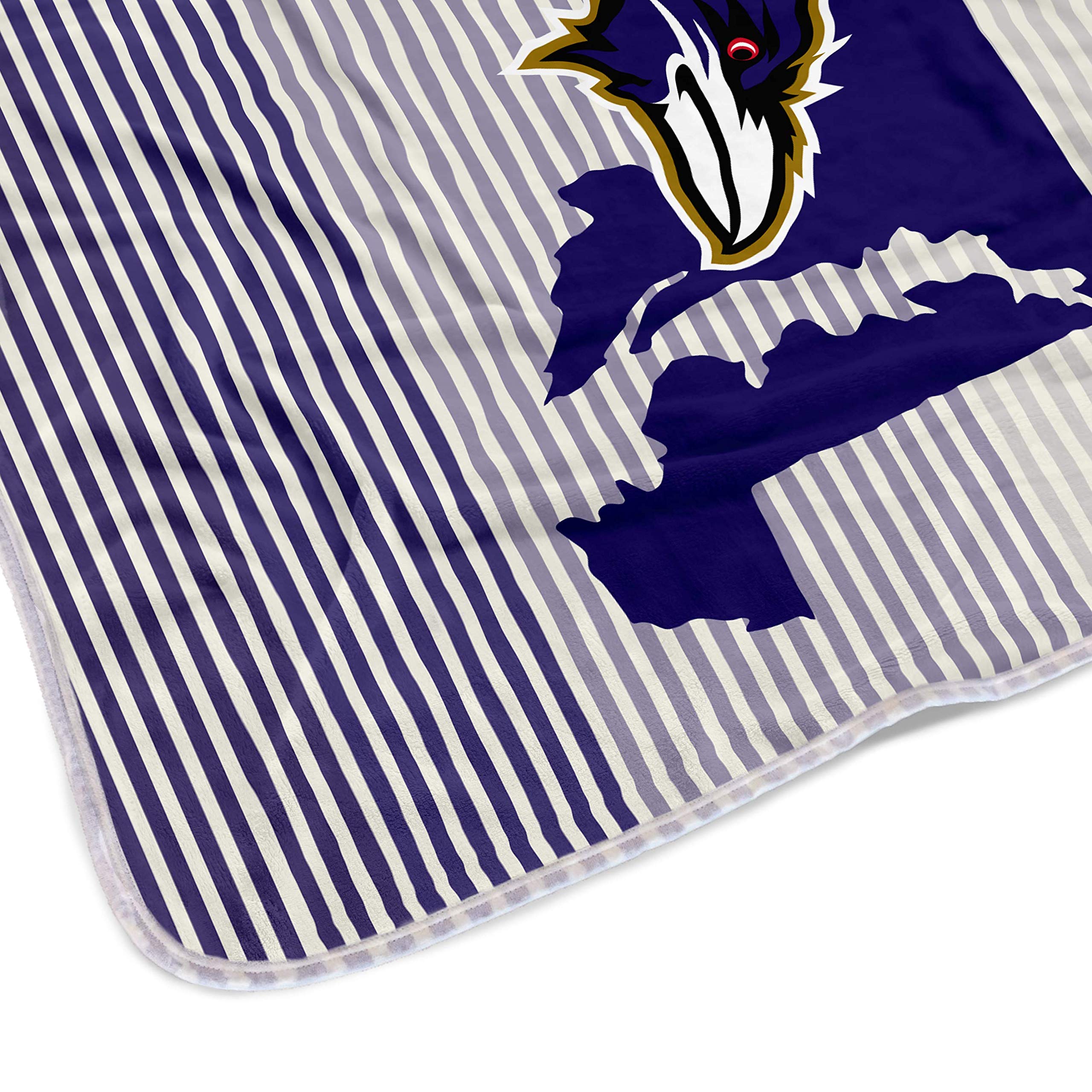 Pegasus Sports NFL Ultra Fleece State Stripe Blanket- Baltimore Ravens, Team Color, 60x70 - Sports Gifts, Sports Memorabilia, Sports Collectibles, Fan Shop