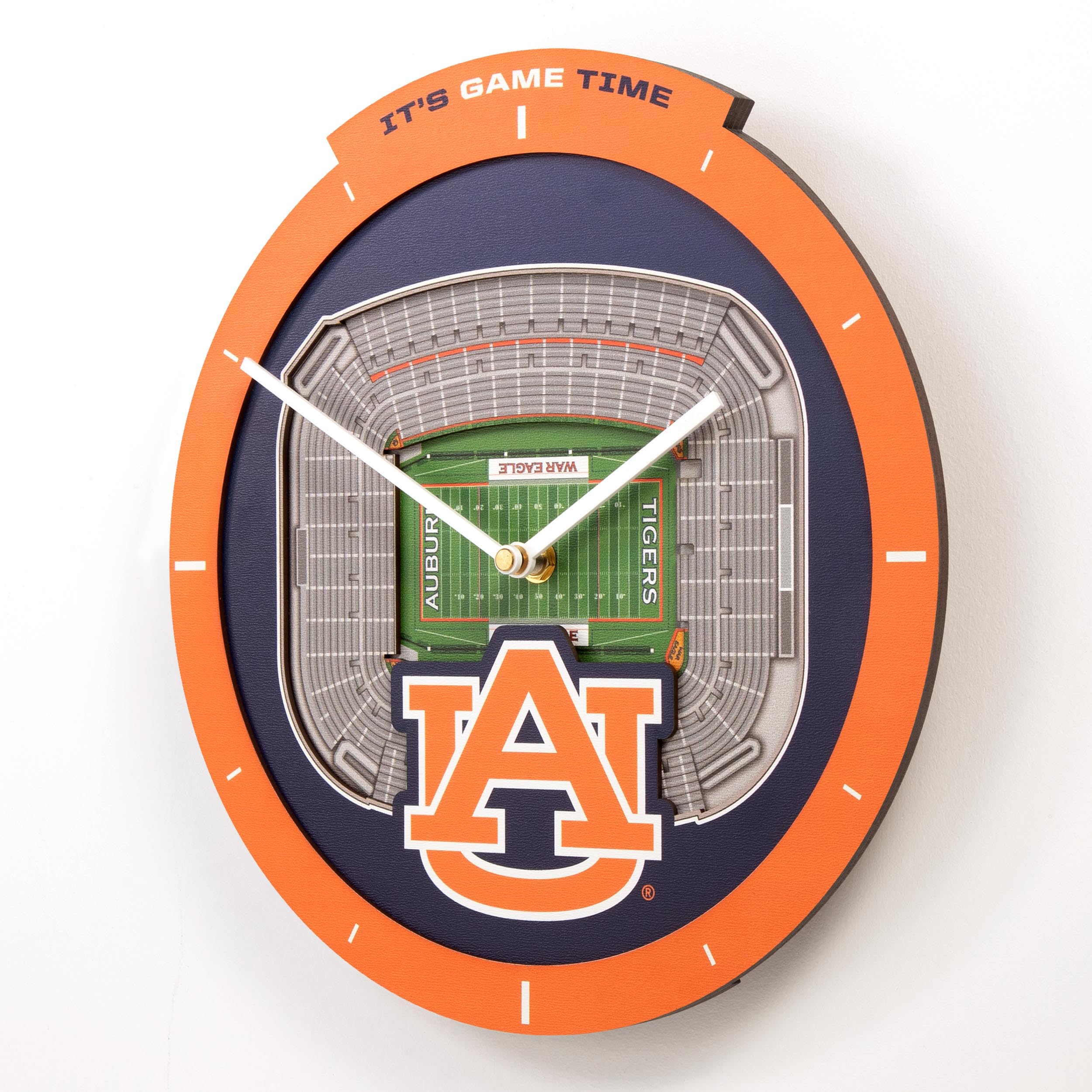 YouTheFan NCAA Auburn Tigers 3D StadiumView Clock - Sports Collectibles, Sports Memorabilia, Sports Fan Shop, Sports Gifts