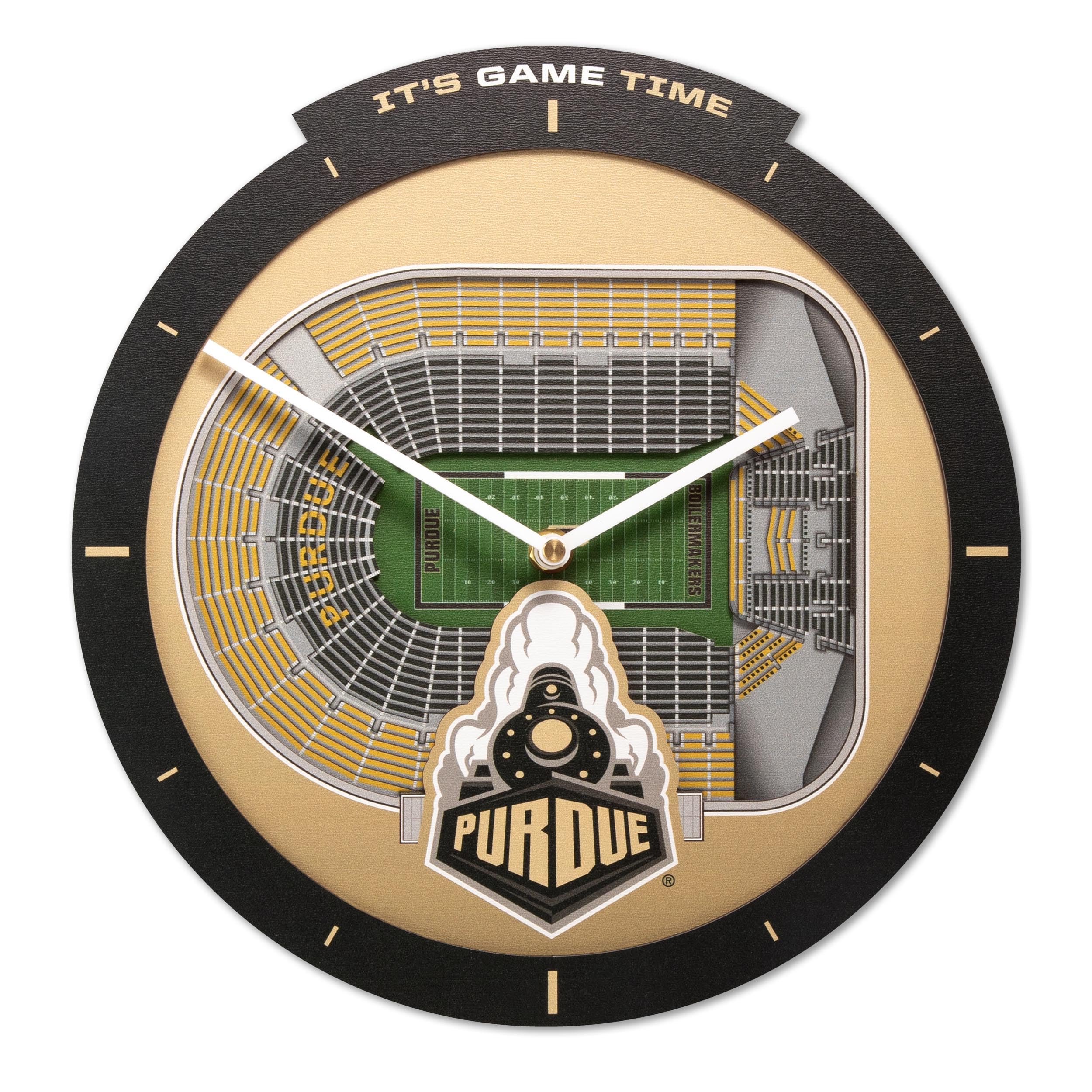 YouTheFan NCAA Purdue Boilermakers FB 3D StadiumView Clock - Sports Collectibles, Sports Memorabilia, Sports Fan Shop, Sports Gifts