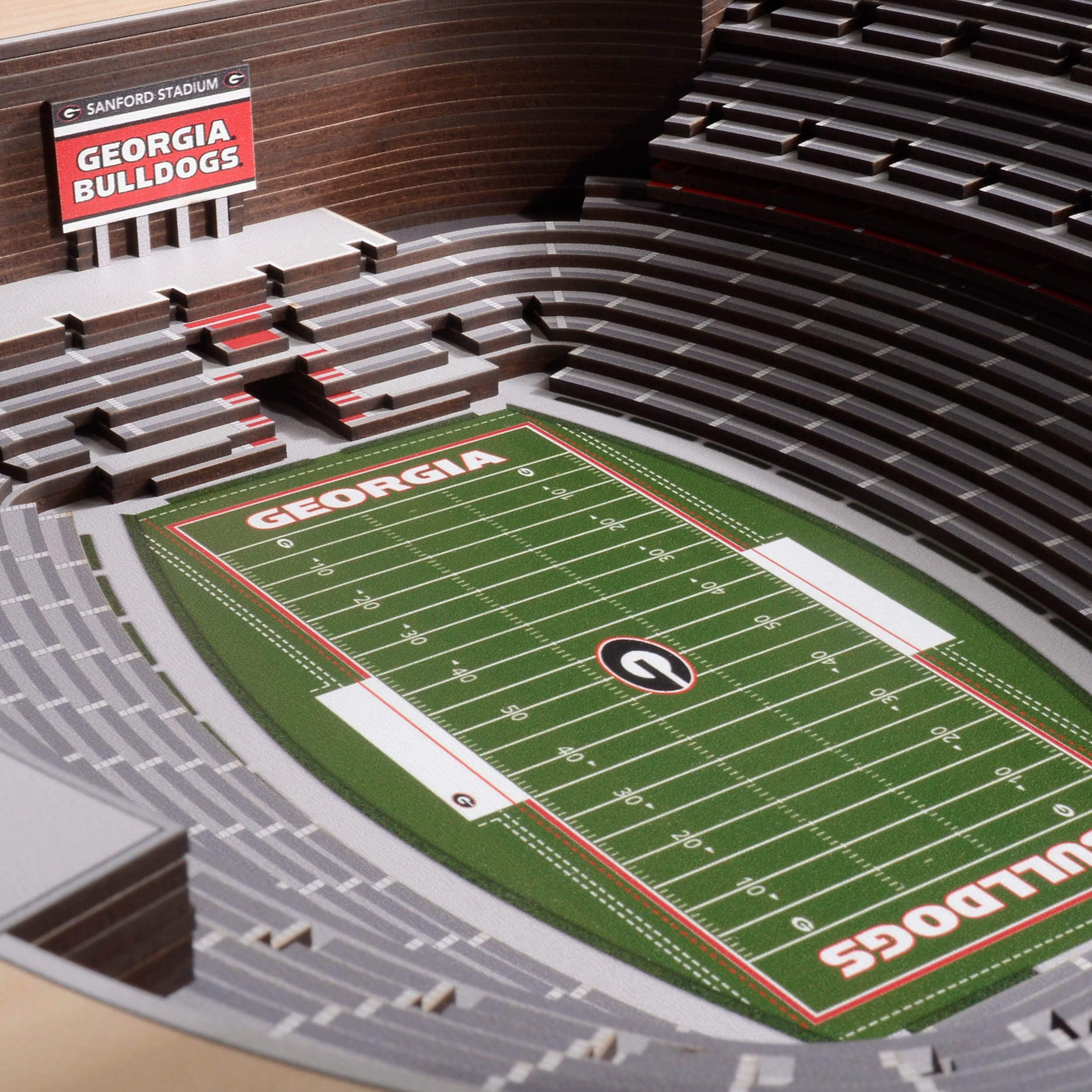NCAA Georgia Bulldogs 25-Layer StadiumView 3D Wall Art, YouTheFan , 25.5 x 3.5 x 19.5 Inches,Brown - Sports Collectibles, Sports Memorabilia, Sports Fan Shop, Sports Gifts