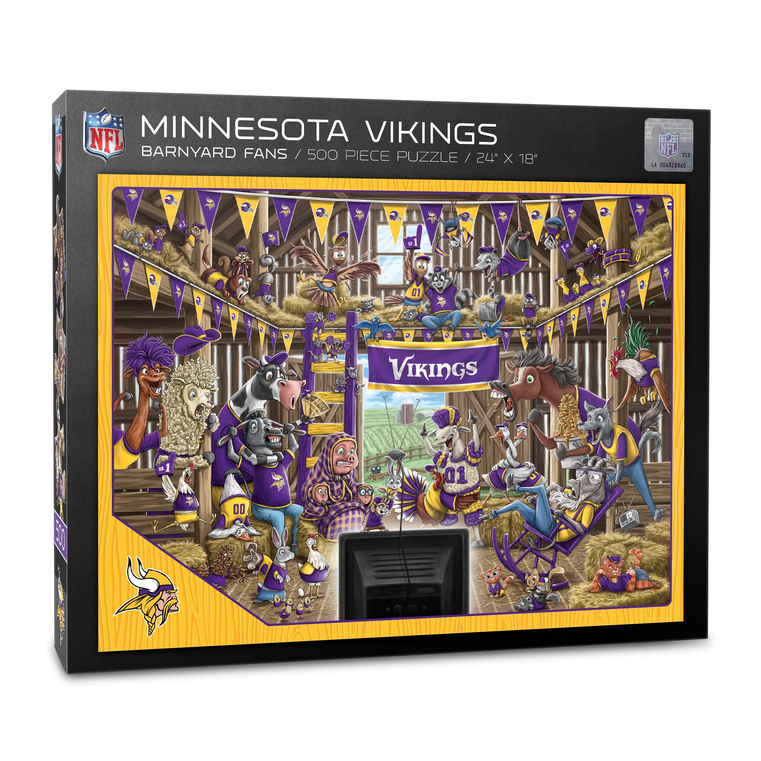 YouTheFan NFL Minnesota Vikings Barnyard Fans 500pc Puzzle - Sports Gifts, Sports Memorabilia, Sports Collectibles, Fan Shop