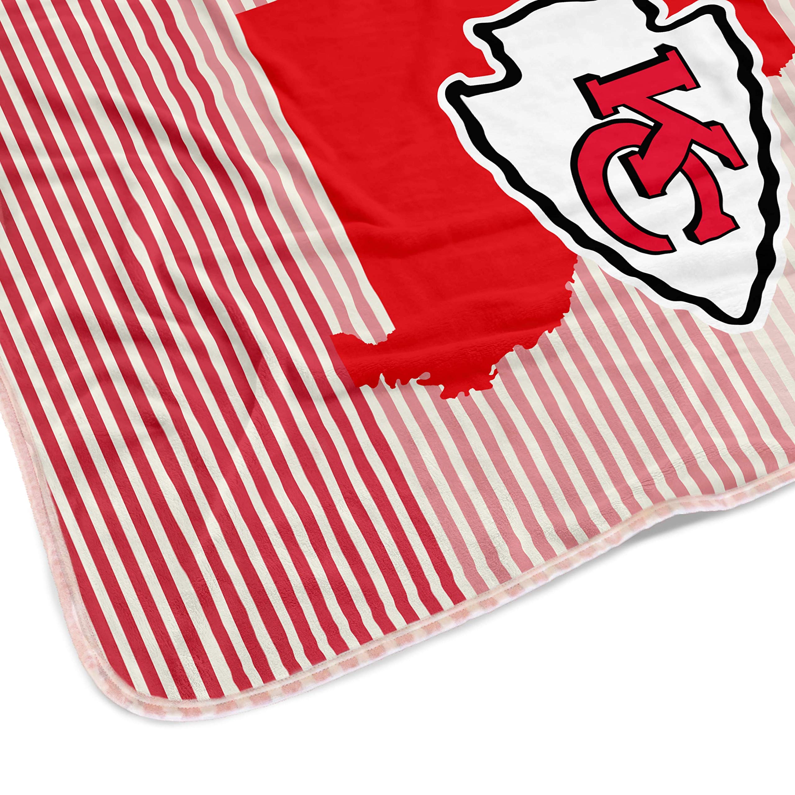 Pegasus Sports NFL Ultra Fleece State Stripe Blanket- Kansas City Chiefs, Team Color, 60x70 - Sports Gifts, Sports Memorabilia, Sports Collectibles, Fan Shop