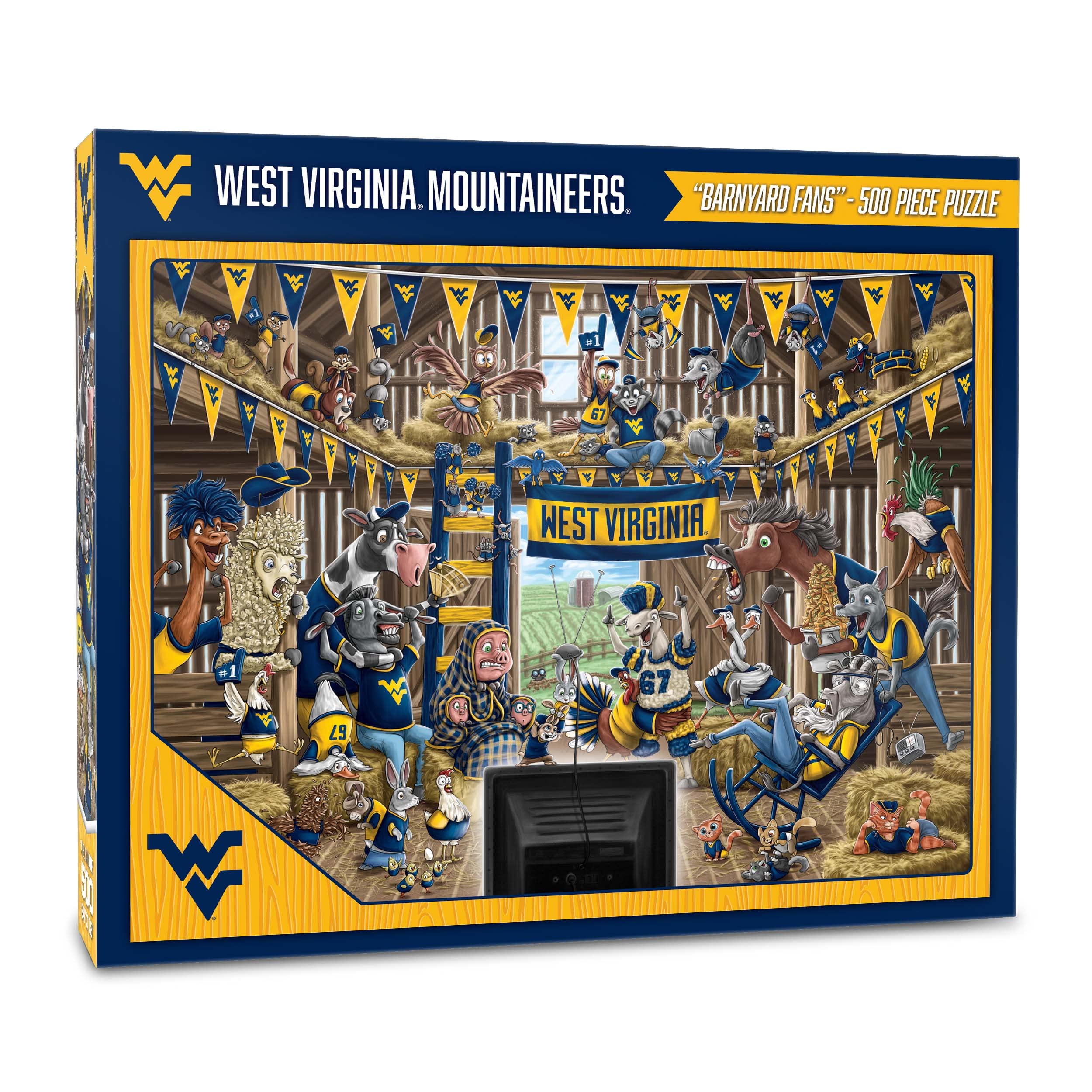 YouTheFan NCAA West Virginia Mountaineers Barnyard Fans 500pc Puzzle - Sports Collectibles, Sports Memorabilia, Sports Fan Shop, Sports Gifts