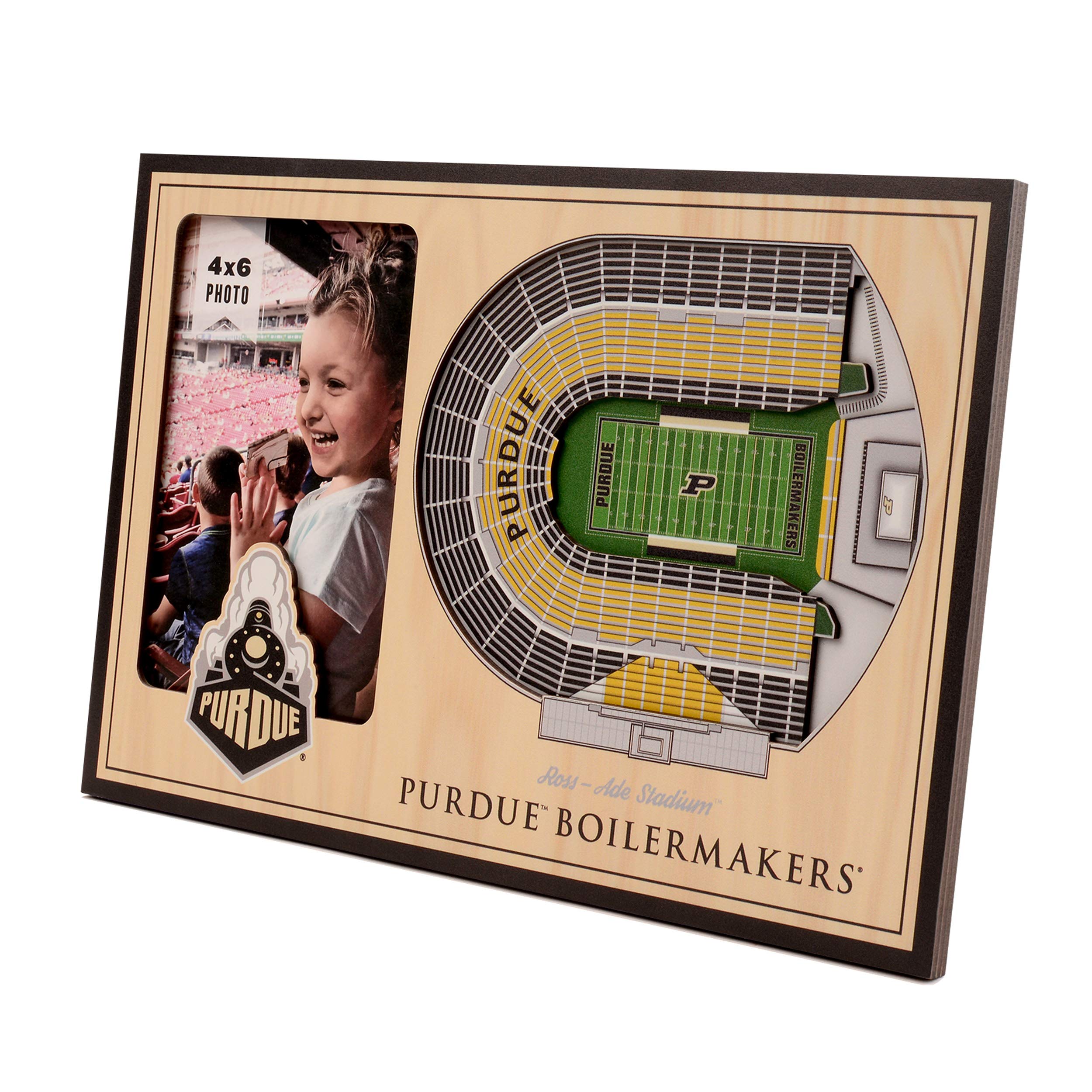YouTheFan NCAA Purdue Boilermakers FB 3D StadiumView Picture Frame - Ross-Ade Stadium, 12" x 8" - Sports Collectibles, Sports Memorabilia, Sports Fan Shop, Sports Gifts