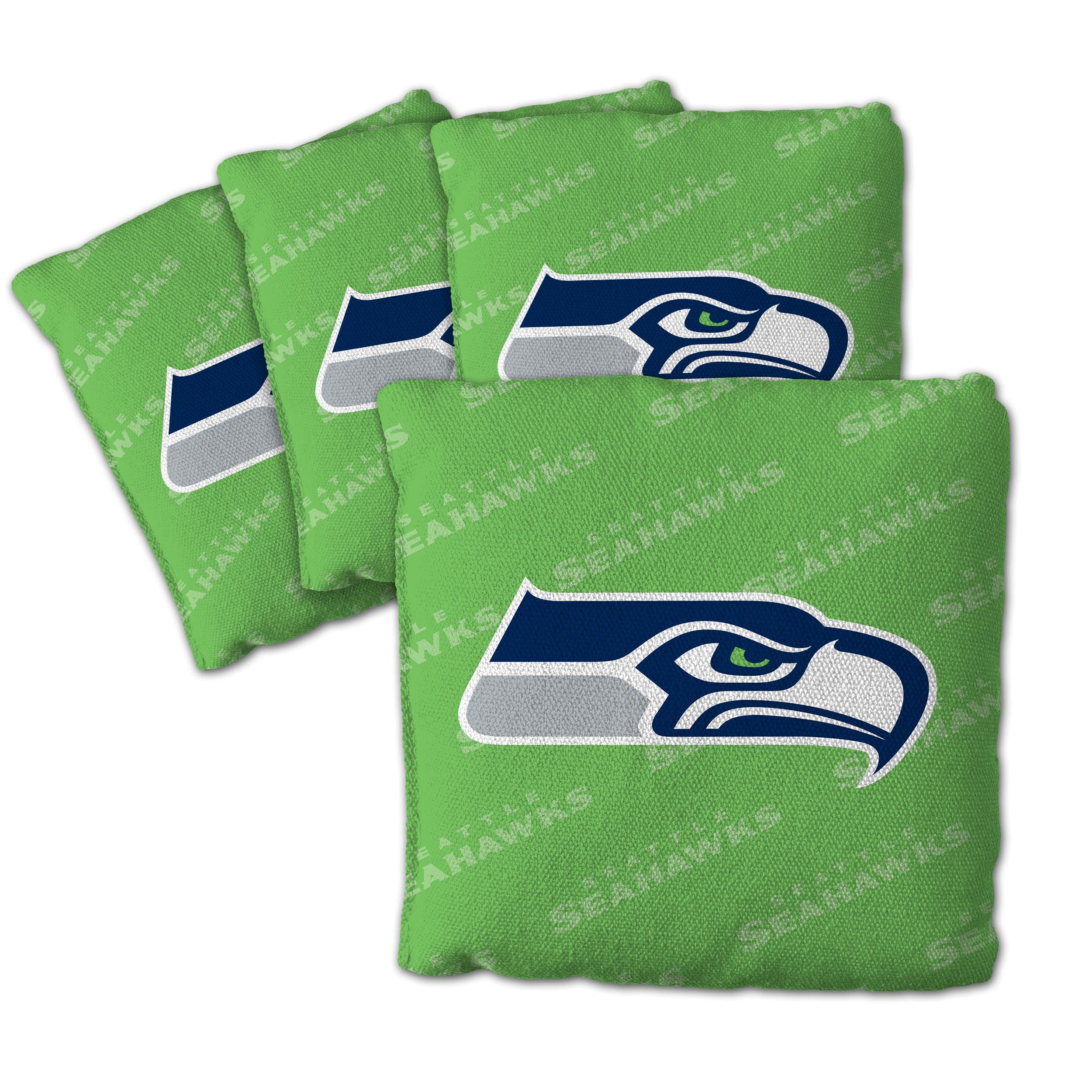 YouTheFan NFL Seattle Seahawks Cornhole Bags - 4PK - Green - Sports Collectibles, Sports Memorabilia, Sports Fan Shop, Sports Gifts