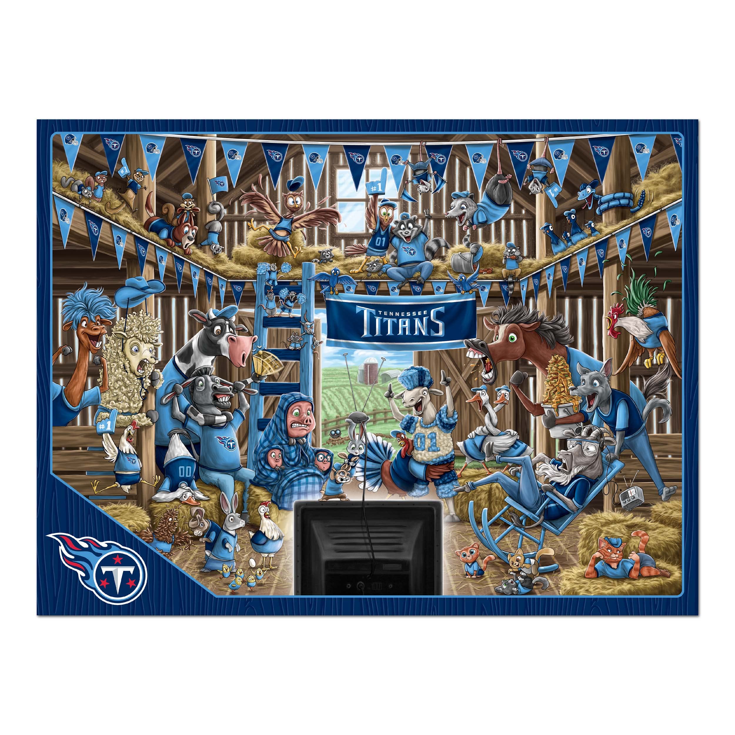 YouTheFan NFL Tennessee Titans Barnyard Fans 500pc Puzzle - Sports Collectibles, Sports Memorabilia, Sports Fan Shop, Sports Gifts