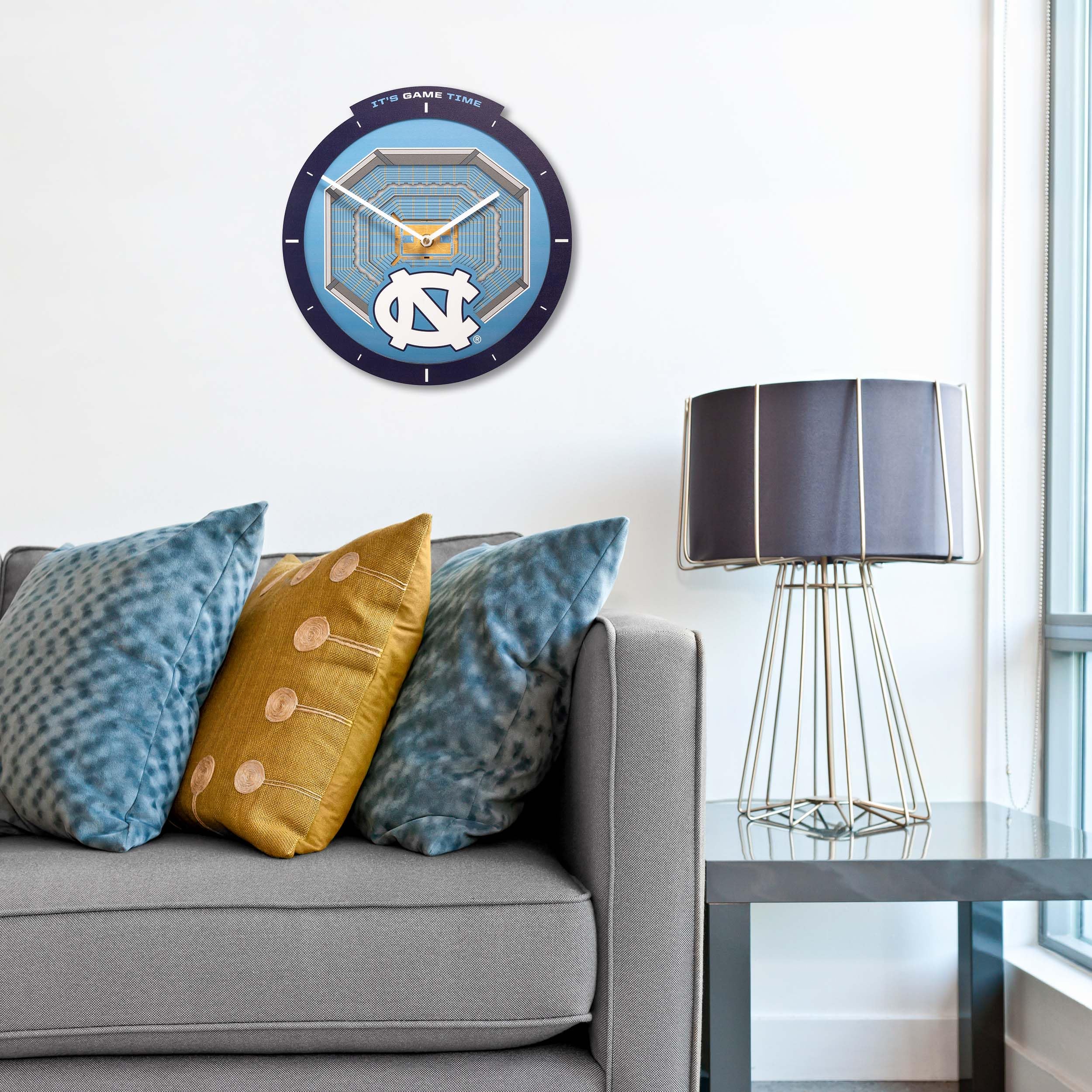 YouTheFan NCAA North Carolina Tar Heels 3D StadiumView Clock - Sports Gifts, Sports Memorabilia, Sports Collectibles, Fan Shop