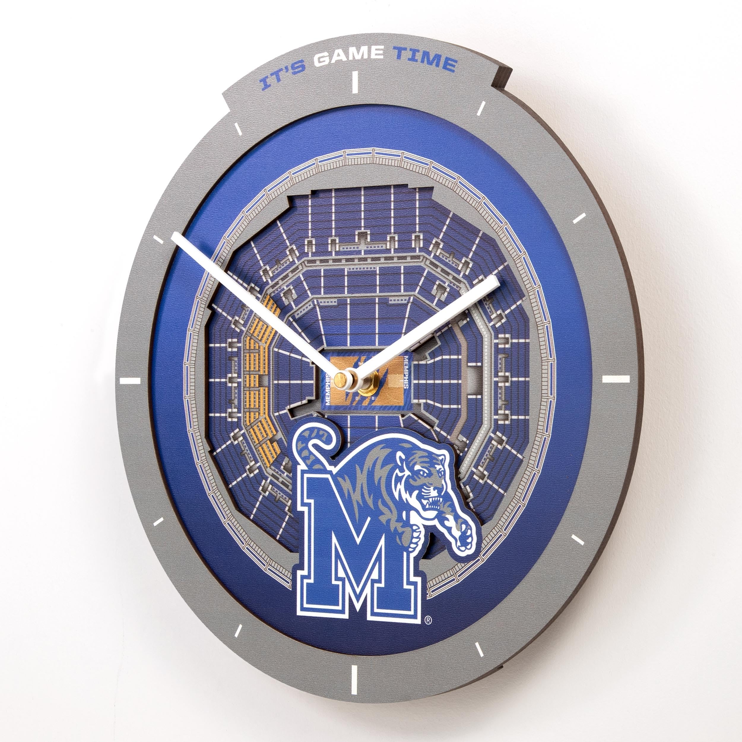 YouTheFan NCAA Memphis Tigers 3D StadiumView Clock - Sports Collectibles, Sports Memorabilia, Sports Fan Shop, Sports Gifts
