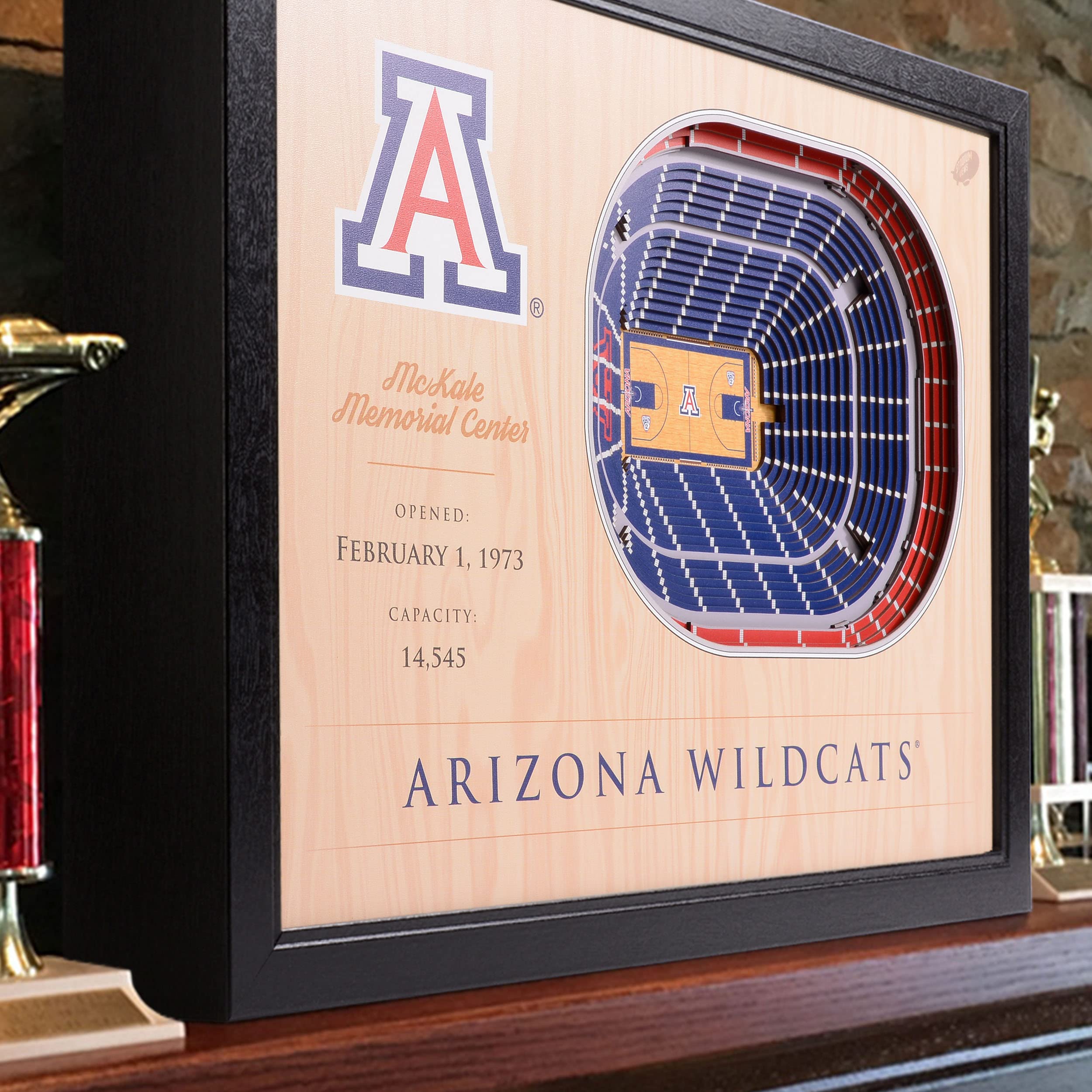 YouTheFan NCAA Arizona Wildcats 25-Layer StadiumViews 3D Wall Art - Sports Collectibles, Sports Memorabilia, Sports Fan Shop, Sports Gifts
