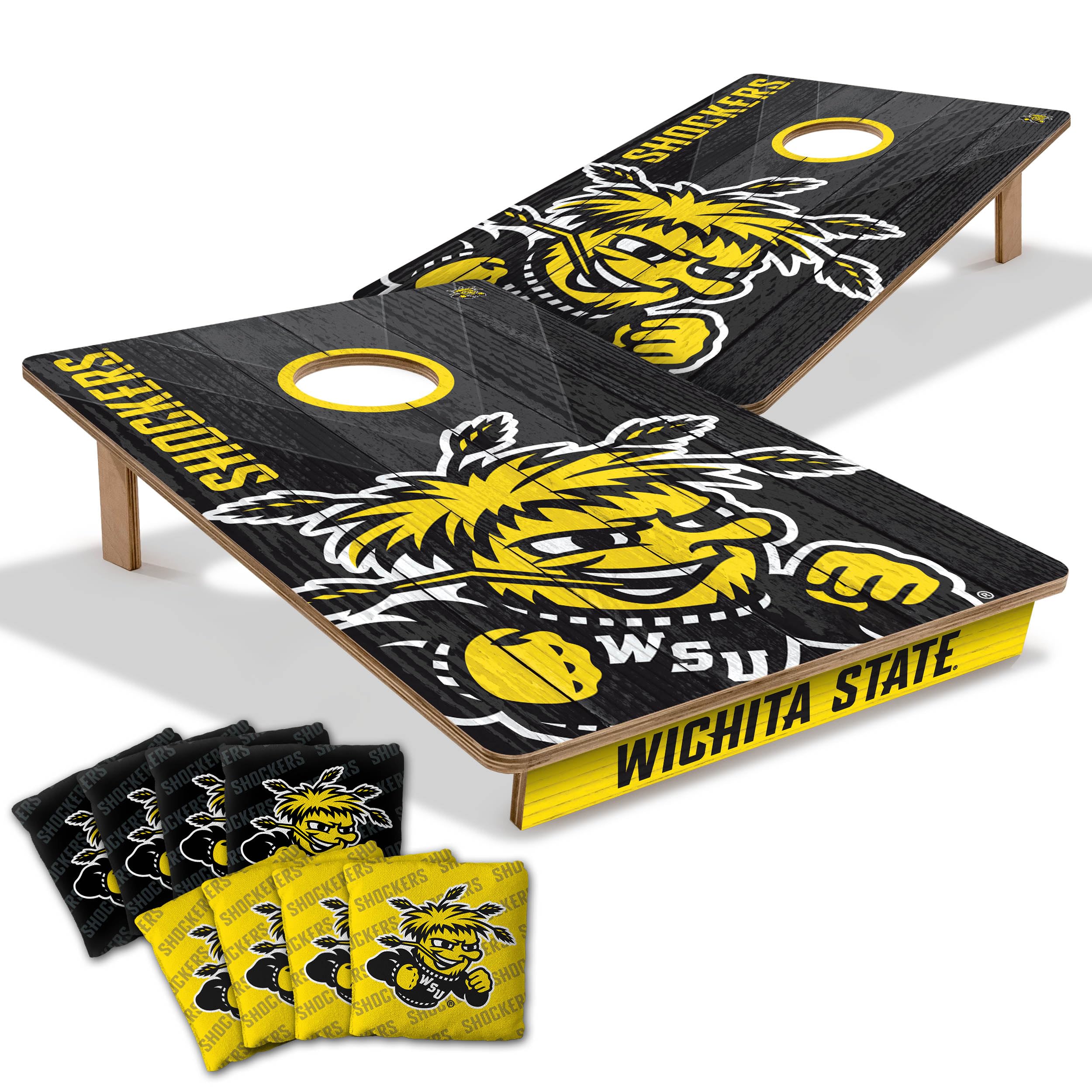 YouTheFan NCAA Wichita State Shockers 2’ x 3’ Wood Cornhole Game with Logo Bags - Sports Collectibles, Sports Memorabilia, Sports Fan Shop, Sports Gifts