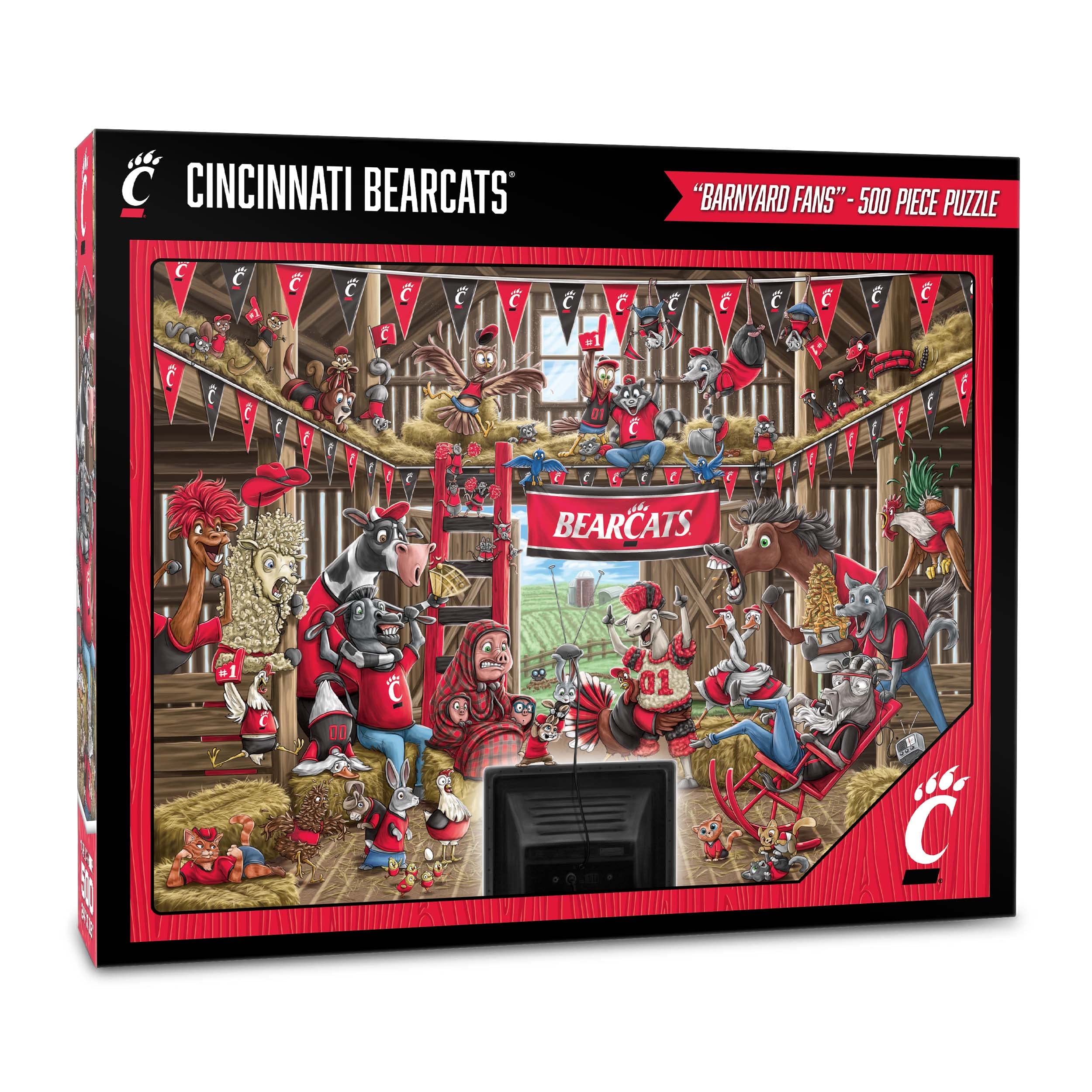 YouTheFan NCAA Cincinnati Bearcats Barnyard Fans 500pc Puzzle - Sports Collectibles, Sports Memorabilia, Sports Fan Shop, Sports Gifts