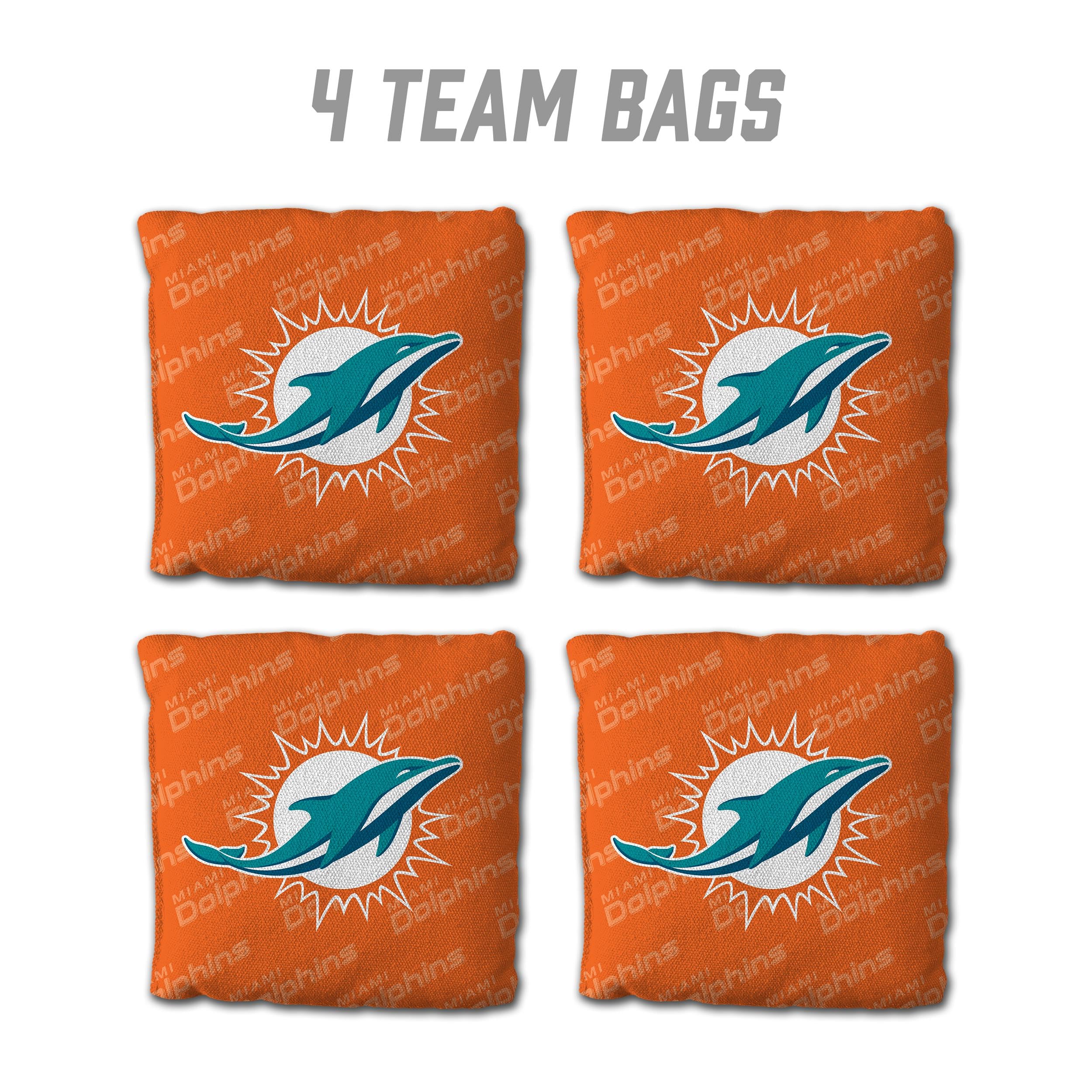 YouTheFan NFL Miami Dolphins Cornhole Bags - 4PK - Orange - Sports Collectibles, Sports Memorabilia, Sports Fan Shop, Sports Gifts