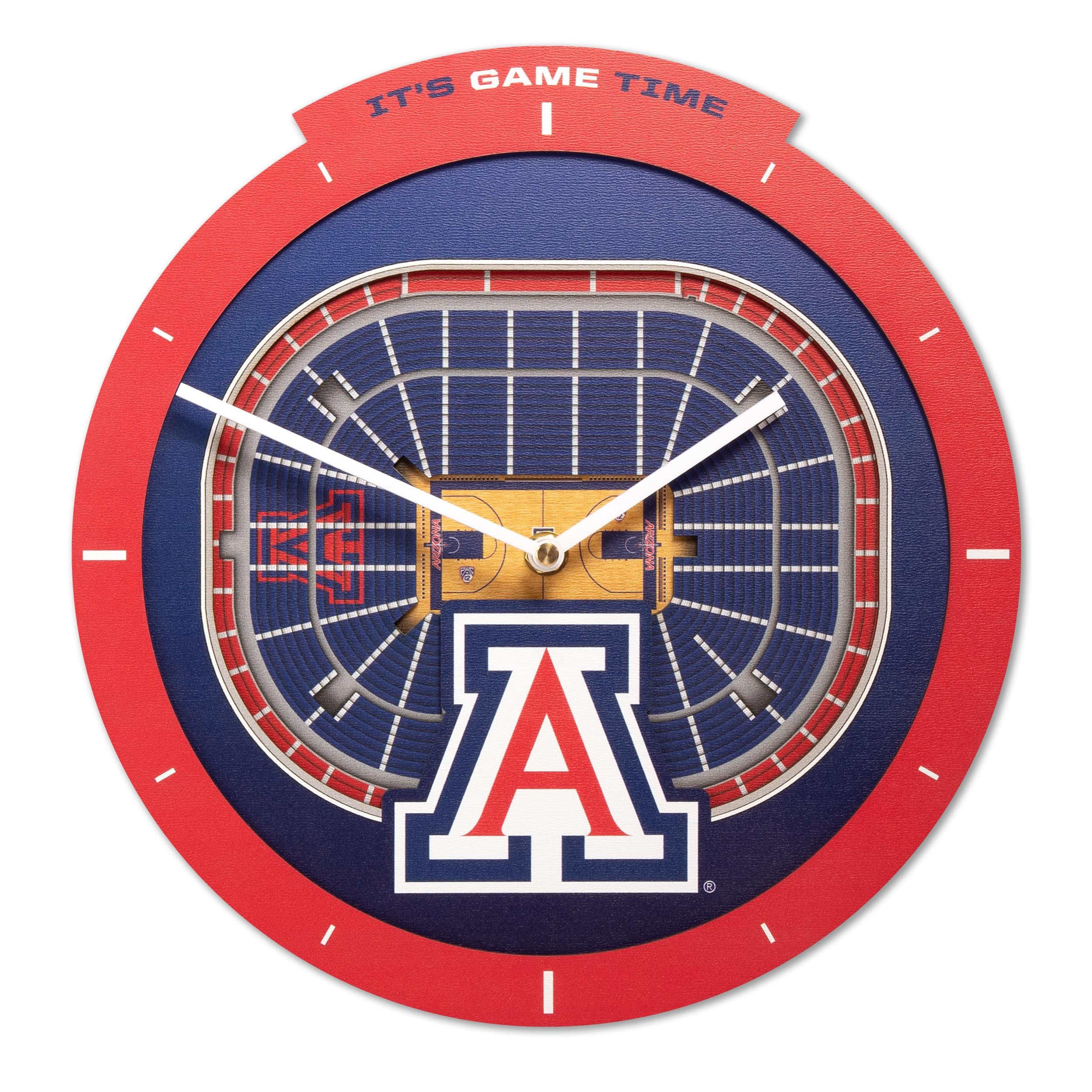 YouTheFan NCAA Arizona Wildcats 3D StadiumView Clock - Sports Collectibles, Sports Memorabilia, Sports Fan Shop, Sports Gifts