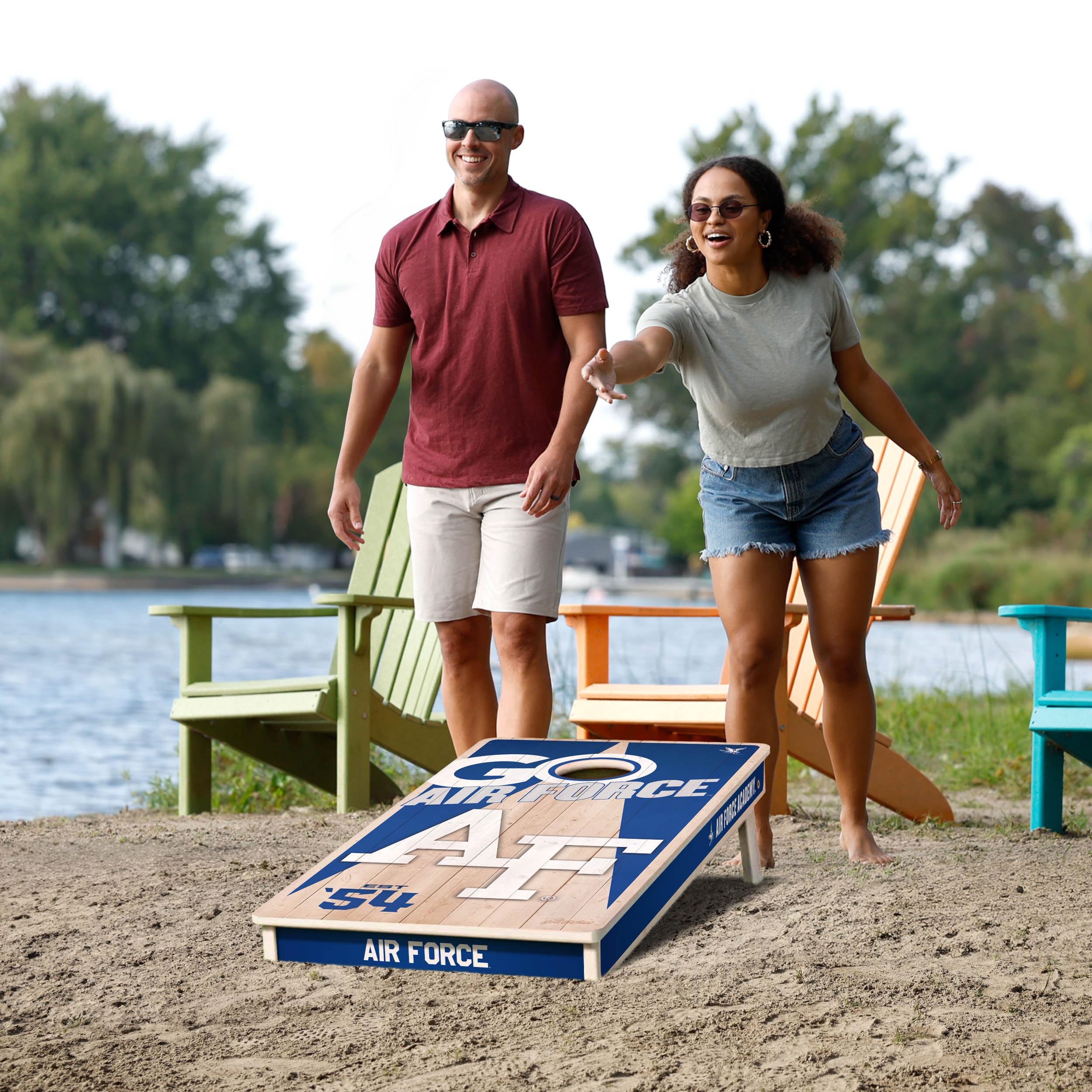YouTheFan NCAA Air Force Academy 2’ x 4’ Professional Wood Cornhole Game with Logo Bags - Sports Collectibles, Sports Memorabilia, Sports Fan Shop, Sports Gifts