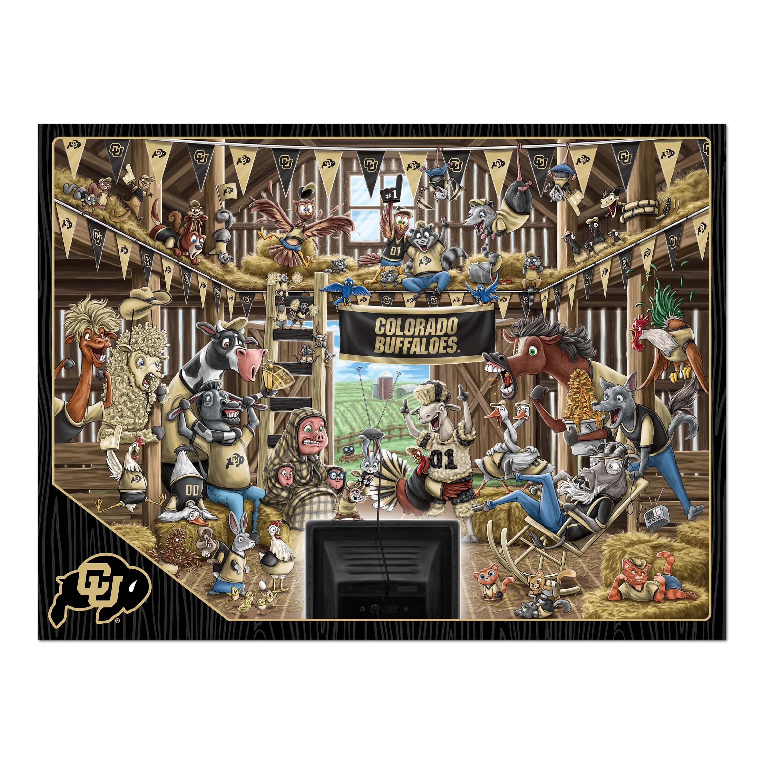 YouTheFan NCAA Colorado Buffaloes Barnyard Fans 500pc Puzzle - Sports Collectibles, Sports Memorabilia, Sports Fan Shop, Sports Gifts