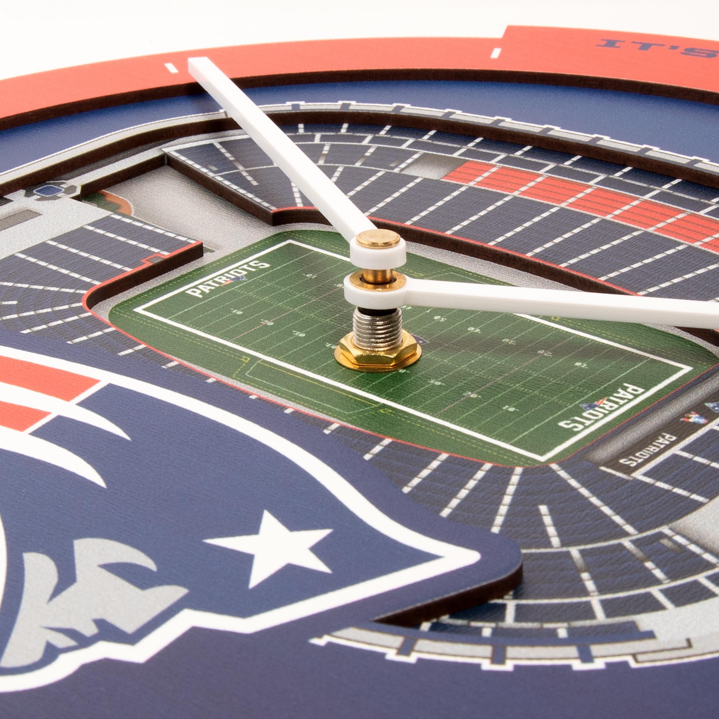 YouTheFan NFL New England Patriots 3D StadiumView Clock - Sports Gifts, Sports Memorabilia, Sports Collectibles, Fan Shop