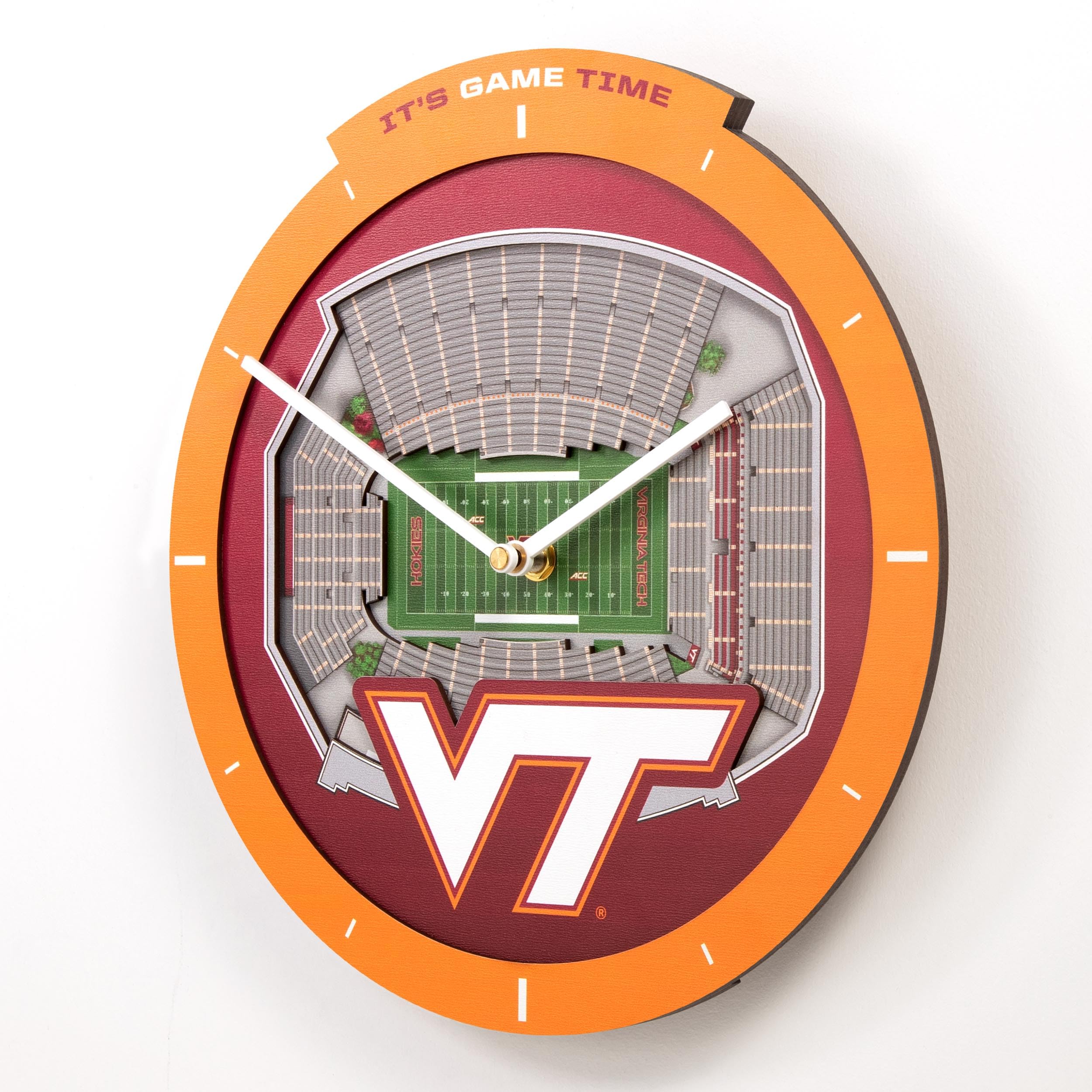 YouTheFan NCAA Virginia Tech Hokies 3D StadiumView Clock - Sports Collectibles, Sports Memorabilia, Sports Fan Shop, Sports Gifts