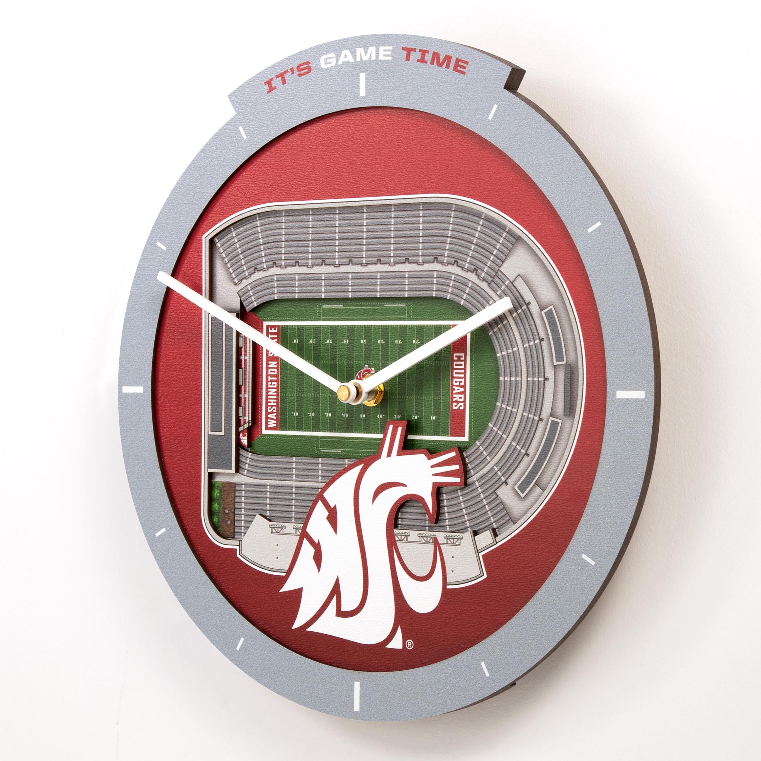 YouTheFan NCAA Washington State Cougars 3D StadiumView Clock - Sports Collectibles, Sports Memorabilia, Sports Fan Shop, Sports Gifts