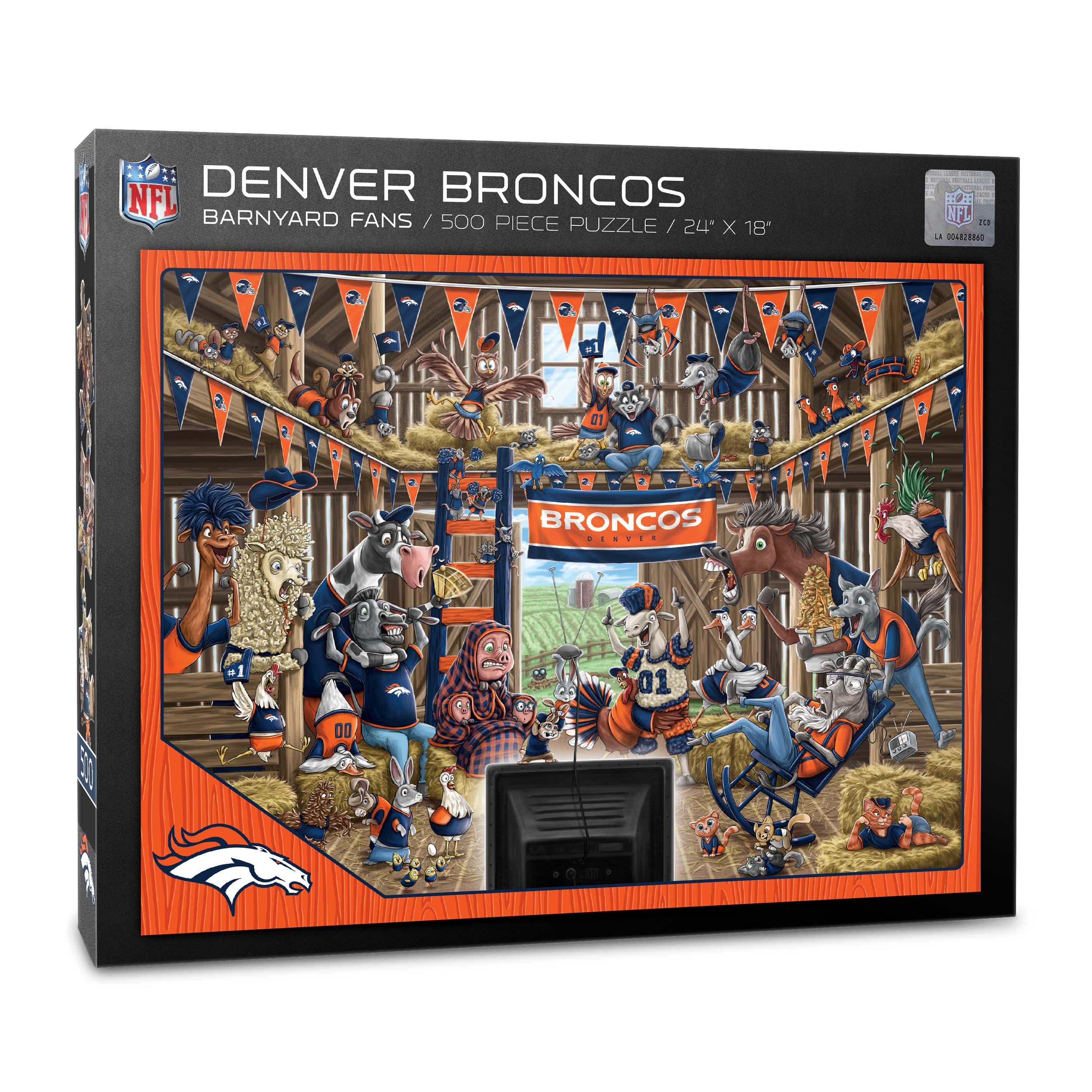 YouTheFan NFL Denver Broncos Barnyard Fans 500pc Puzzle - Sports Collectibles, Sports Memorabilia, Sports Fan Shop, Sports Gifts