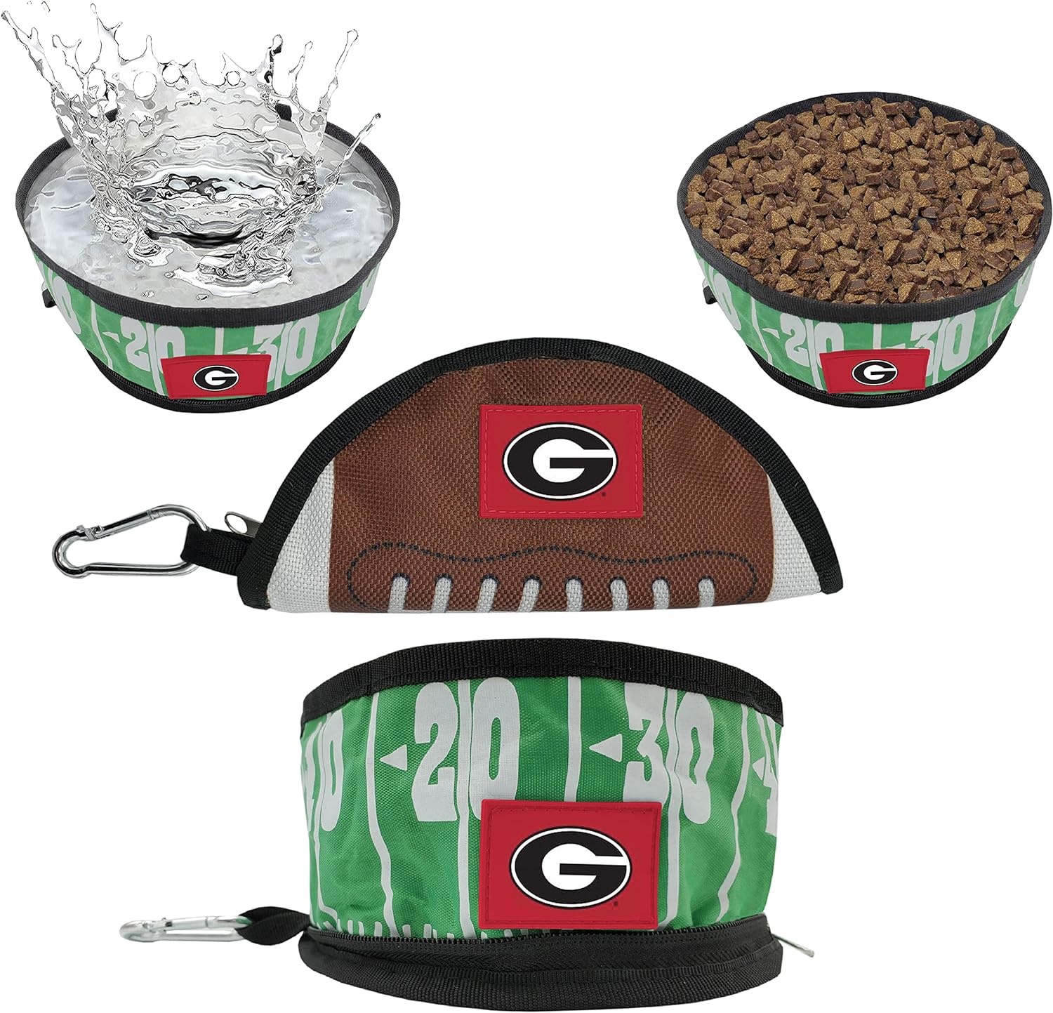 Georgia Collapsible Pet Bowl by Pet First - Sports Collectibles, Sports Memorabilia, Sports Fan Shop, Sports Gifts