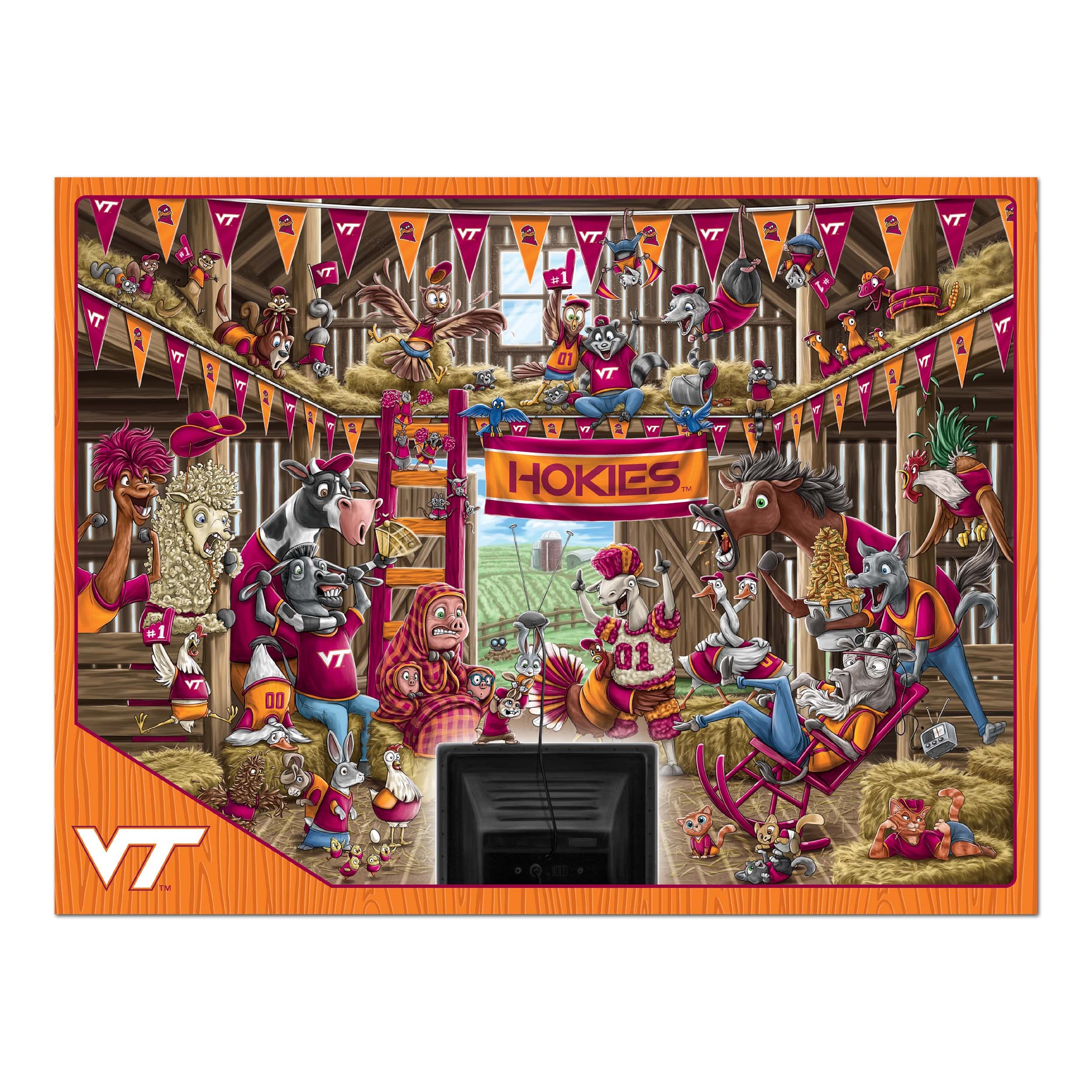 YouTheFan NCAA Virginia Tech Hokies Barnyard Fans 500pc Puzzle - Sports Collectibles, Sports Memorabilia, Sports Fan Shop, Sports Gifts