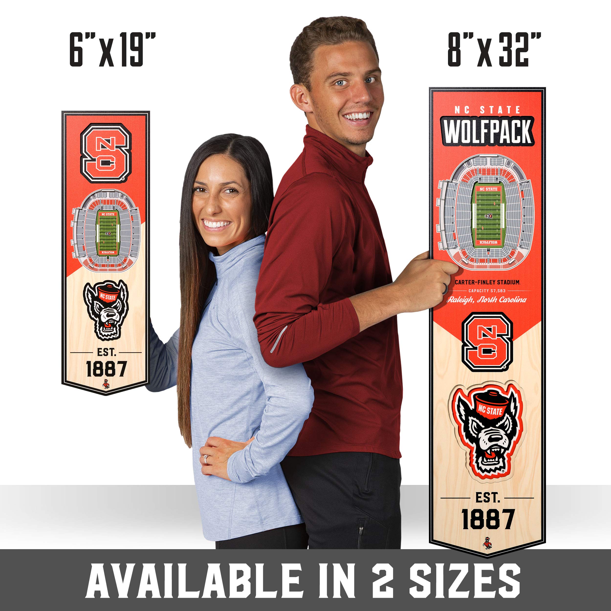 YouTheFan NCAA NC State Wolfpack 3D Stadium 8x32 Banner - Finley Stadium - Sports Collectibles, Sports Memorabilia, Sports Fan Shop, Sports Gifts