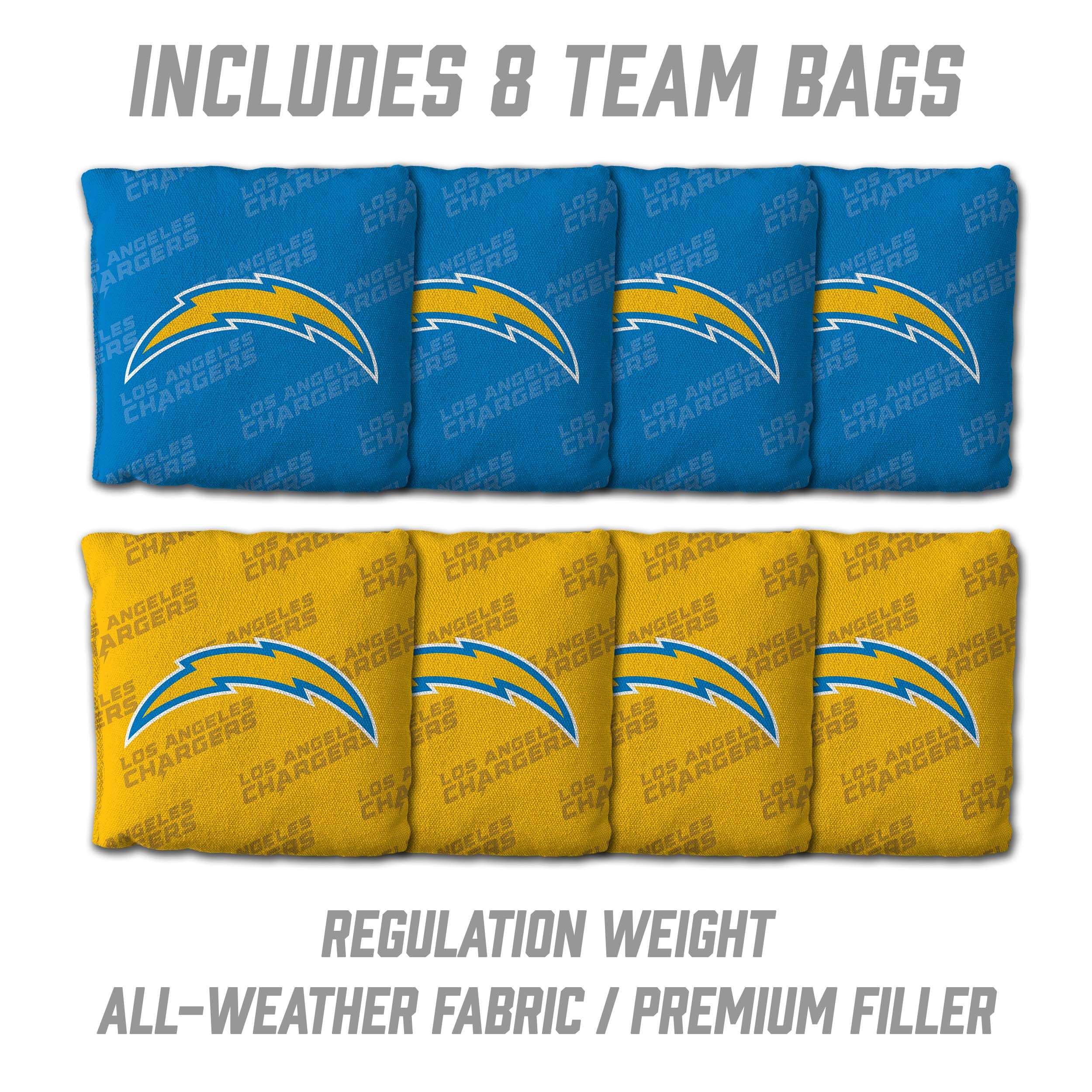 YouTheFan NFL Los Angeles Chargers 2’ x 3’ Wood Cornhole Game with Logo Bags - Sports Collectibles, Sports Memorabilia, Sports Fan Shop, Sports Gifts