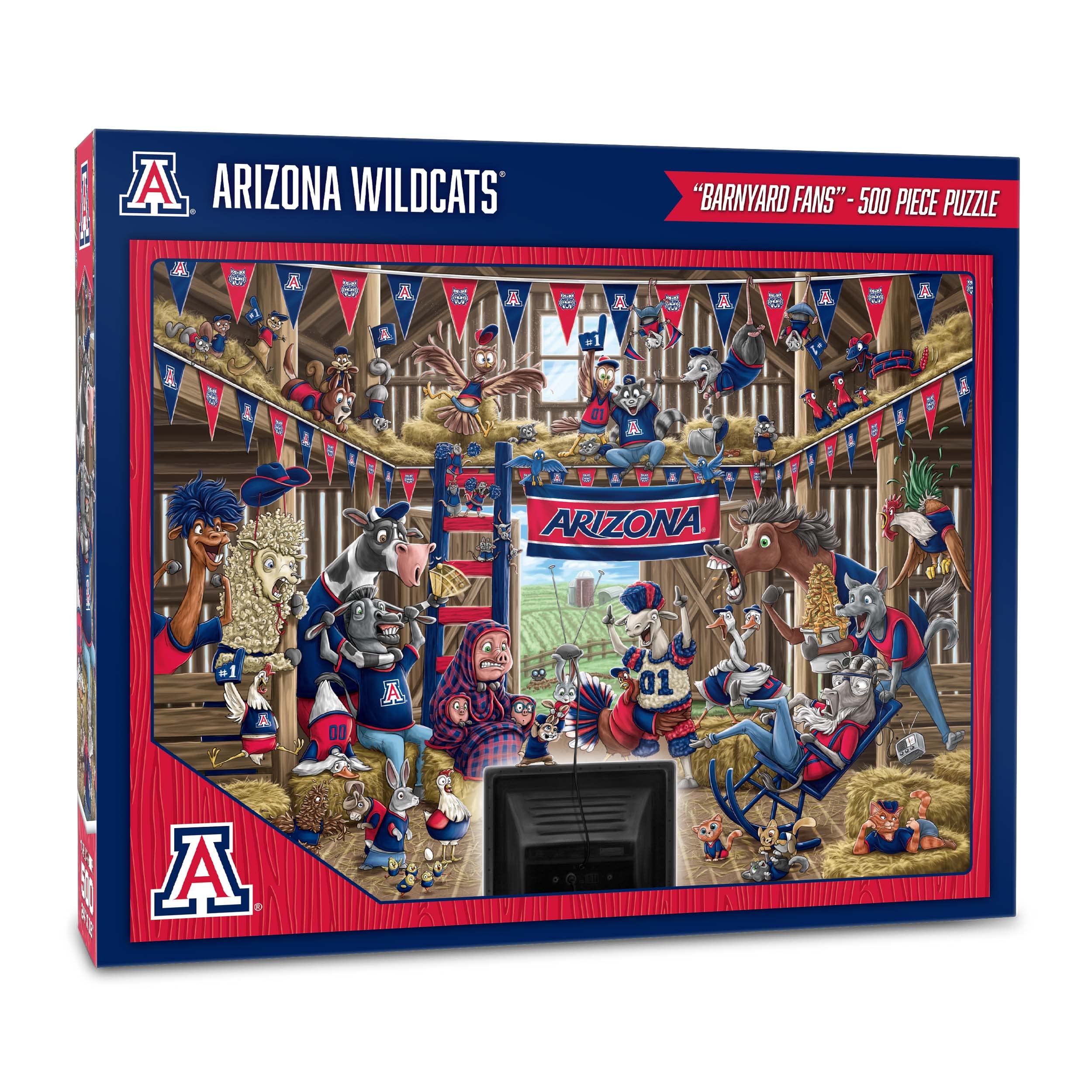 YouTheFan NCAA Arizona Wildcats Barnyard Fans 500pc Puzzle - Sports Collectibles, Sports Memorabilia, Sports Fan Shop, Sports Gifts
