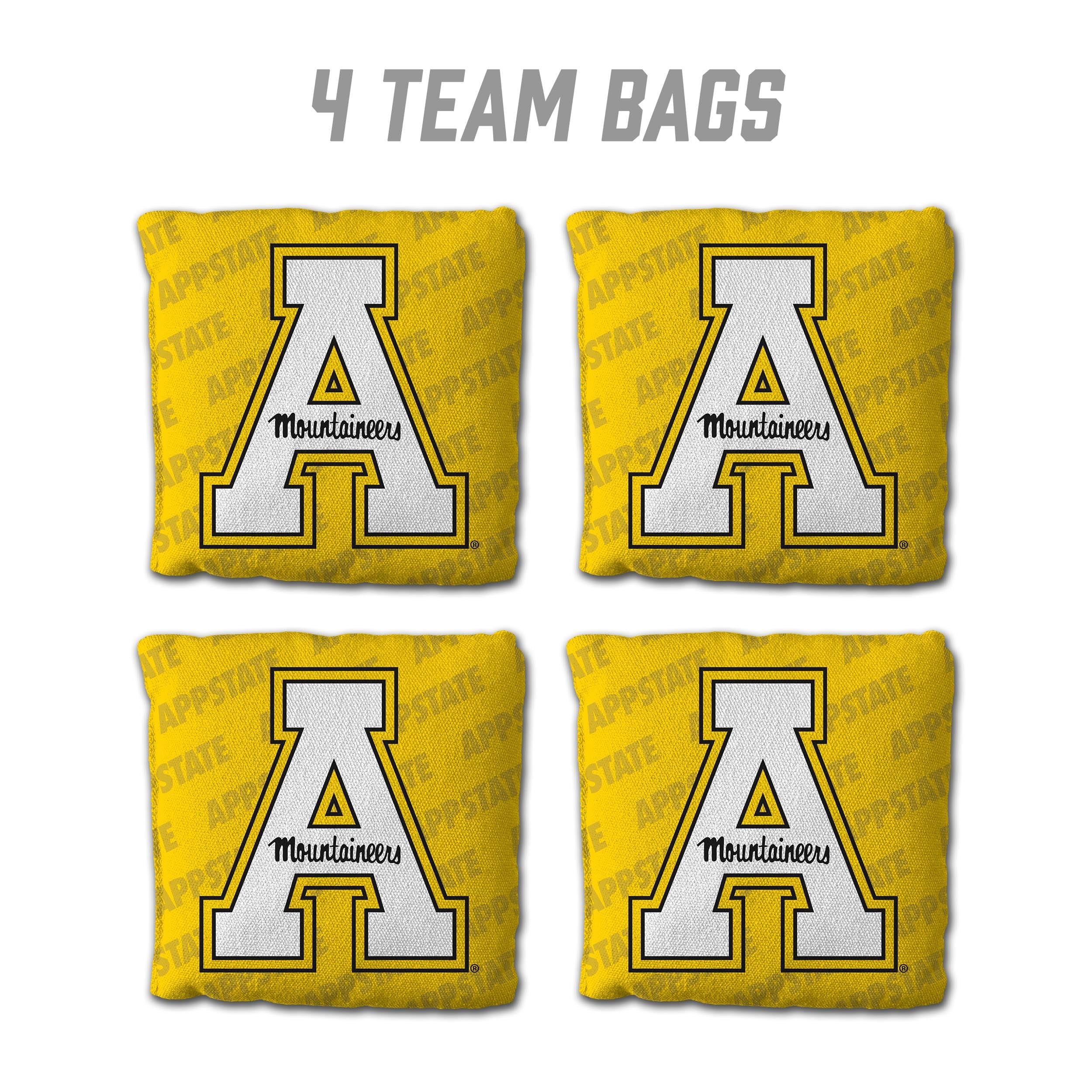 YouTheFan NCAA Appalachian State Mountaineers Cornhole Bags - 4PK - Yellow - Sports Collectibles, Sports Memorabilia, Sports Fan Shop, Sports Gifts