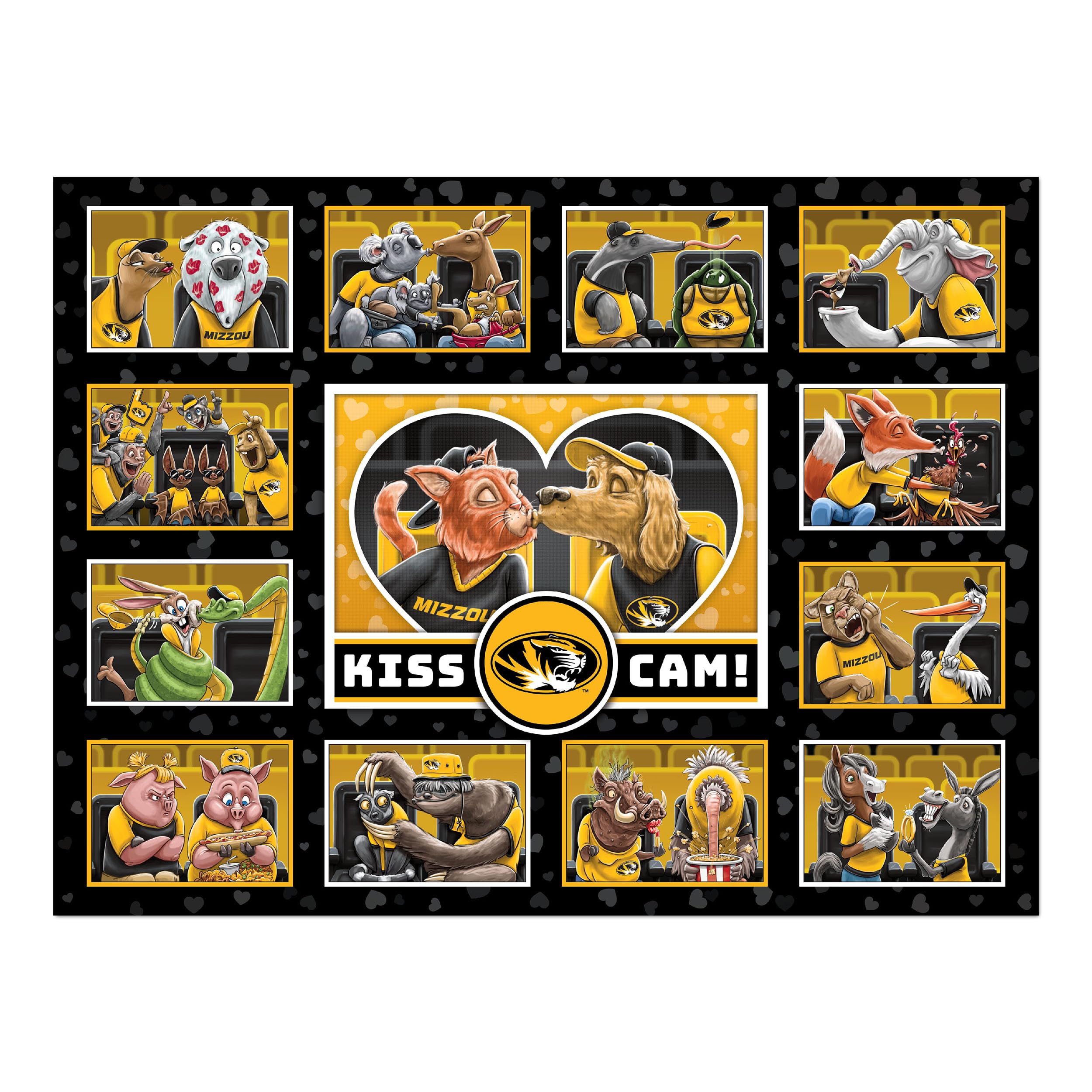 YouTheFan NCAA Missouri Tigers Kiss Cam 500pc Puzzle - Sports Gifts, Sports Memorabilia, Sports Collectibles, Fan Shop