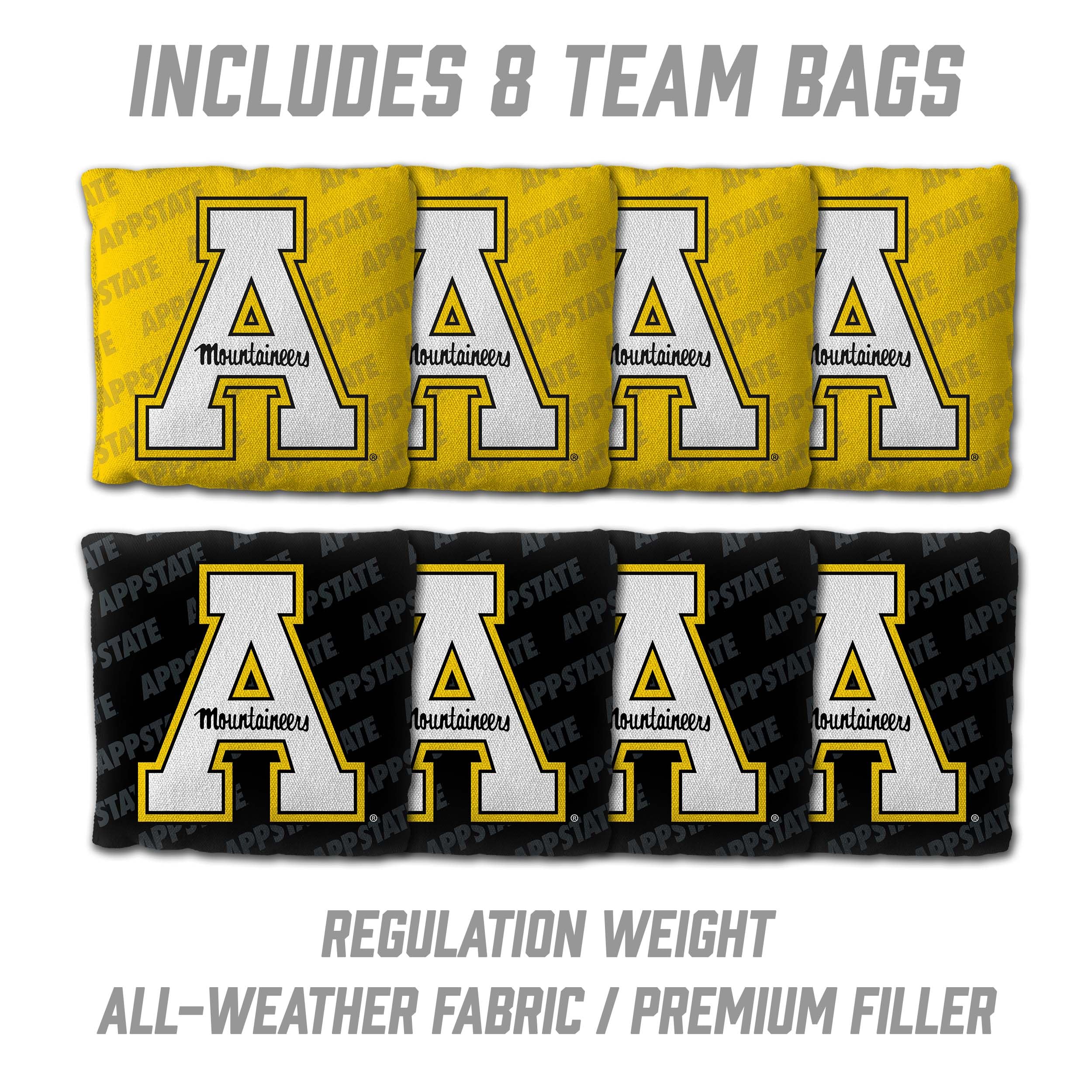 YouTheFan NCAA Appalachian State Mountaineers 2’ x 4’ Professional Wood Cornhole Game with Logo Bags - Sports Collectibles, Sports Memorabilia, Sports Fan Shop, Sports Gifts