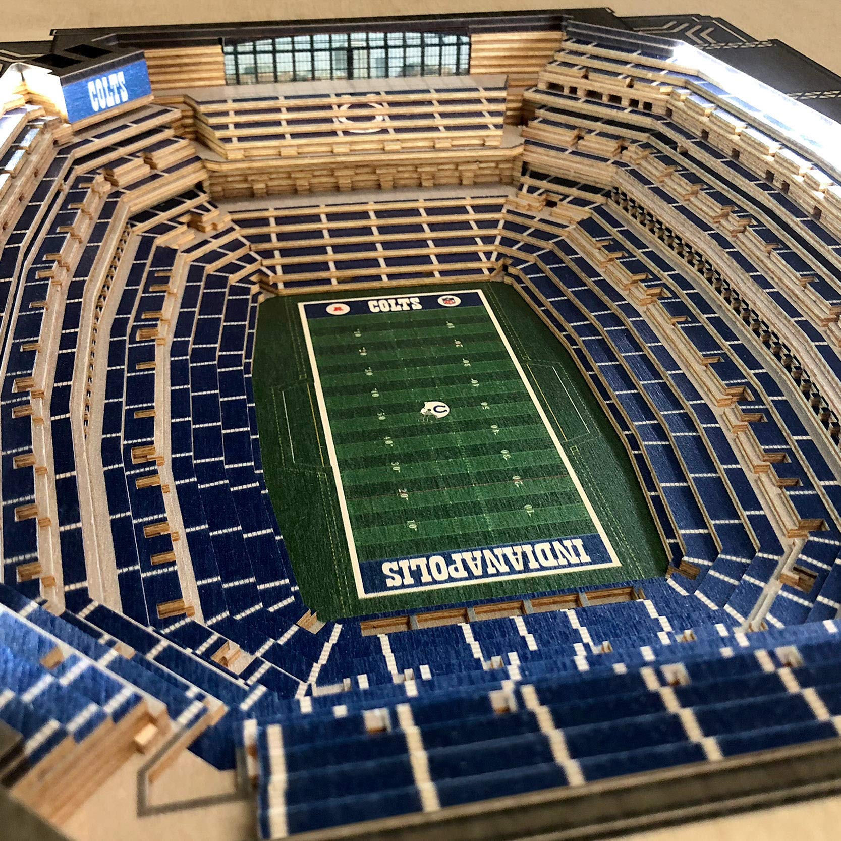 YouTheFan NFL Indianapolis Colts 25-Layer StadiumView Lighted End Table - Sports Collectibles, Sports Memorabilia, Sports Fan Shop, Sports Gifts