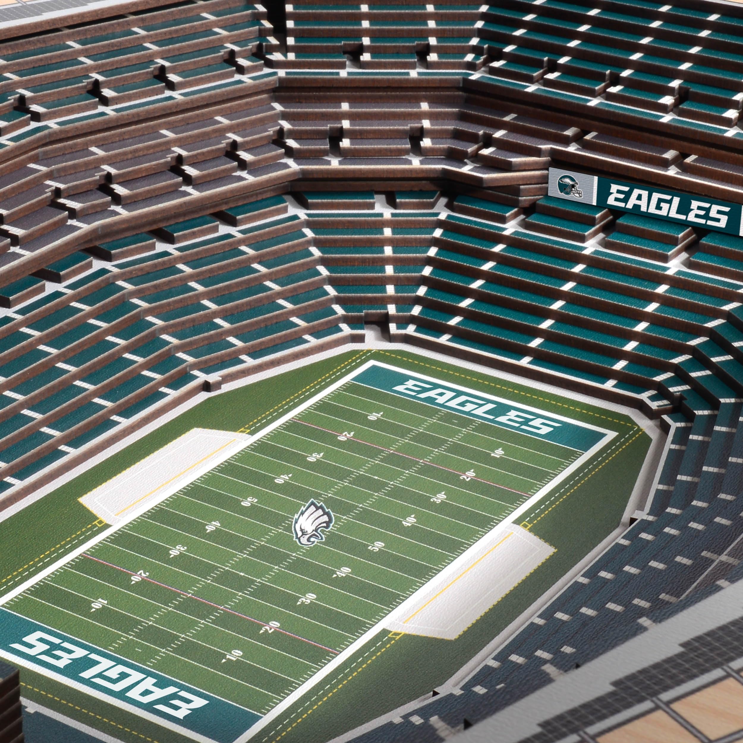 NFL Philadelphia Eagles 25-Layer StadiumView 3D Wall Art, YouTheFan, 22.20" x 22.20" - Sports Collectibles, Sports Memorabilia, Sports Fan Shop, Sports Gifts