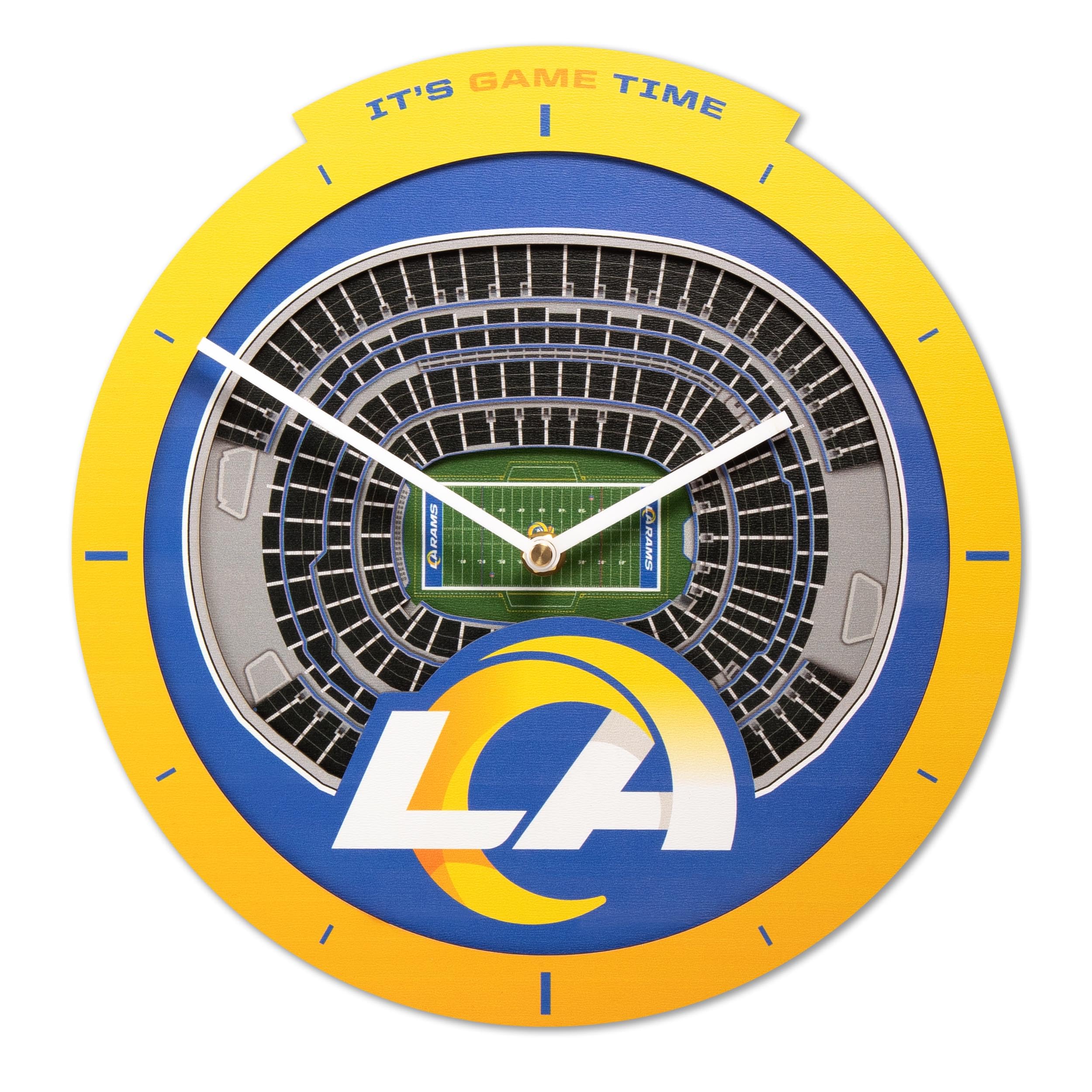 YouTheFan NFL Los Angeles Rams 3D StadiumView Clock - Sports Collectibles, Sports Memorabilia, Sports Fan Shop, Sports Gifts
