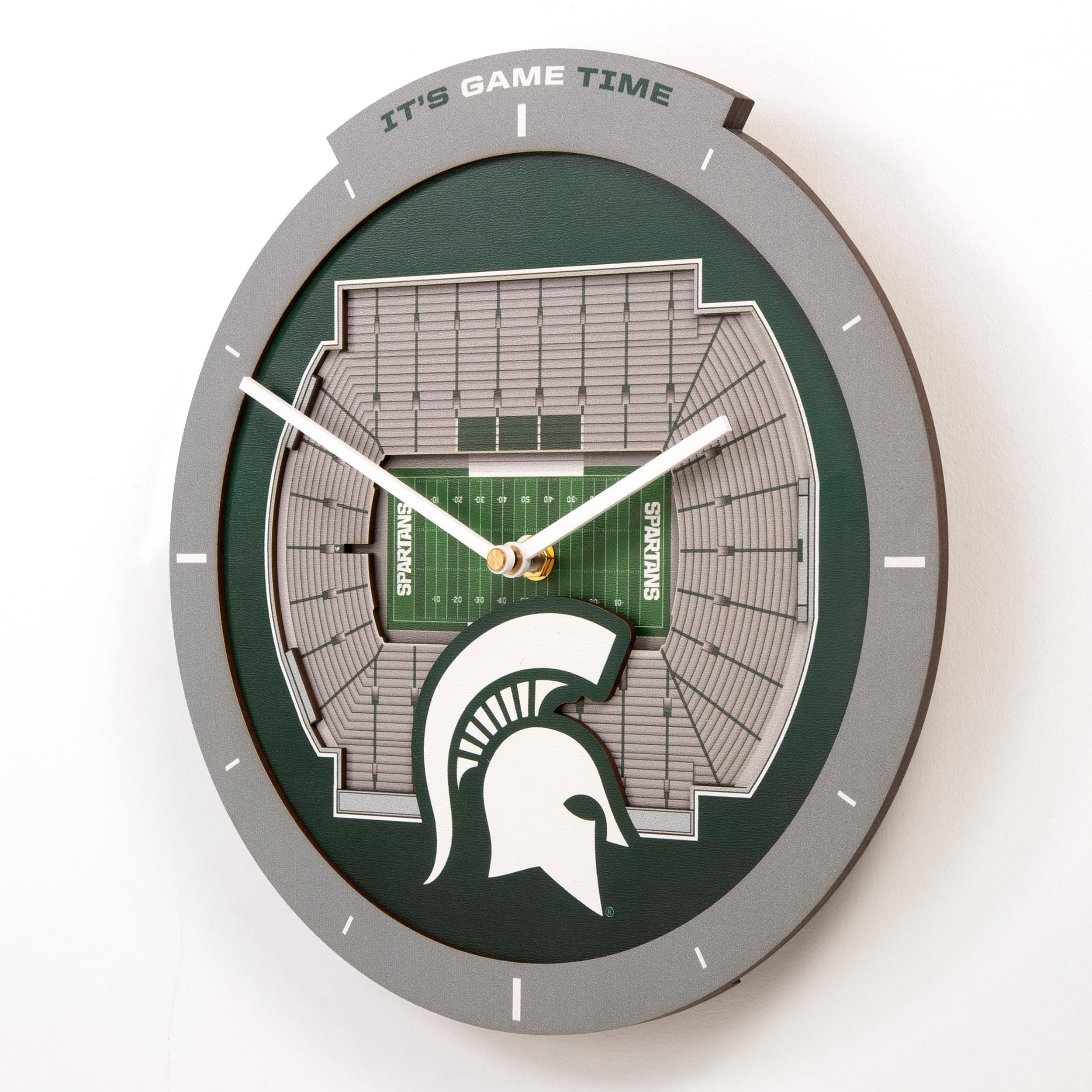 YouTheFan NCAA Michigan State Spartans 3D StadiumView Clock - Sports Collectibles, Sports Memorabilia, Sports Fan Shop, Sports Gifts