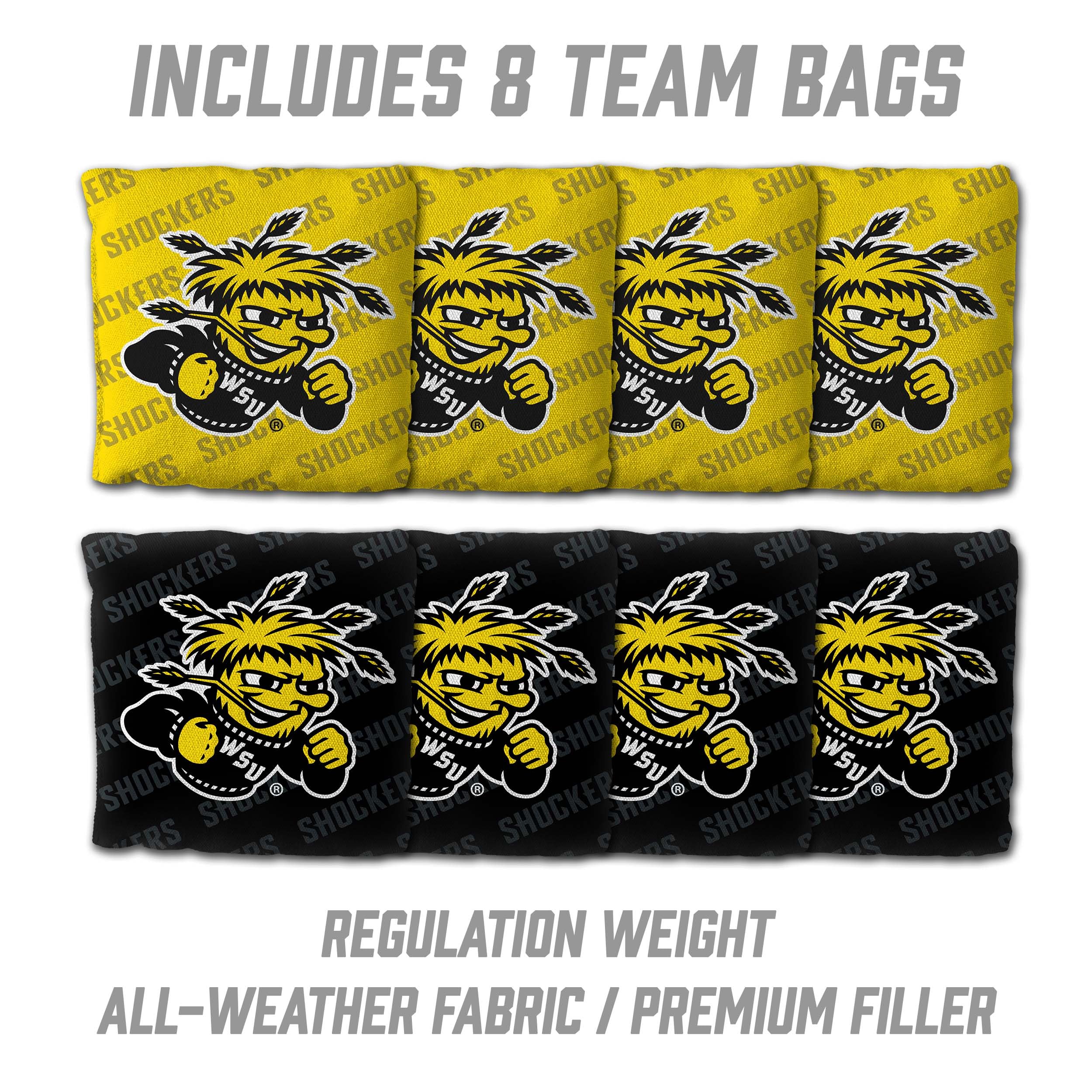 YouTheFan NCAA Wichita State Shockers 2’ x 4’ Professional Wood Cornhole Game with Logo Bags - Sports Collectibles, Sports Memorabilia, Sports Fan Shop, Sports Gifts