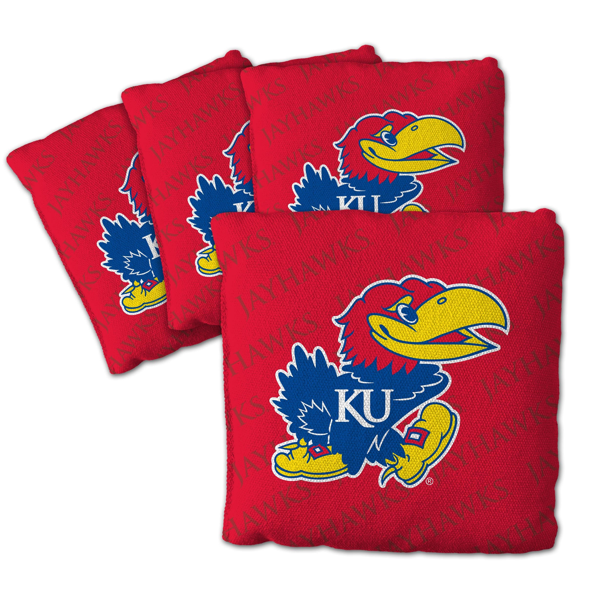 YouTheFan NCAA Kansas Jayhawks Cornhole Bags - 4PK - Red - Sports Collectibles, Sports Memorabilia, Sports Fan Shop, Sports Gifts