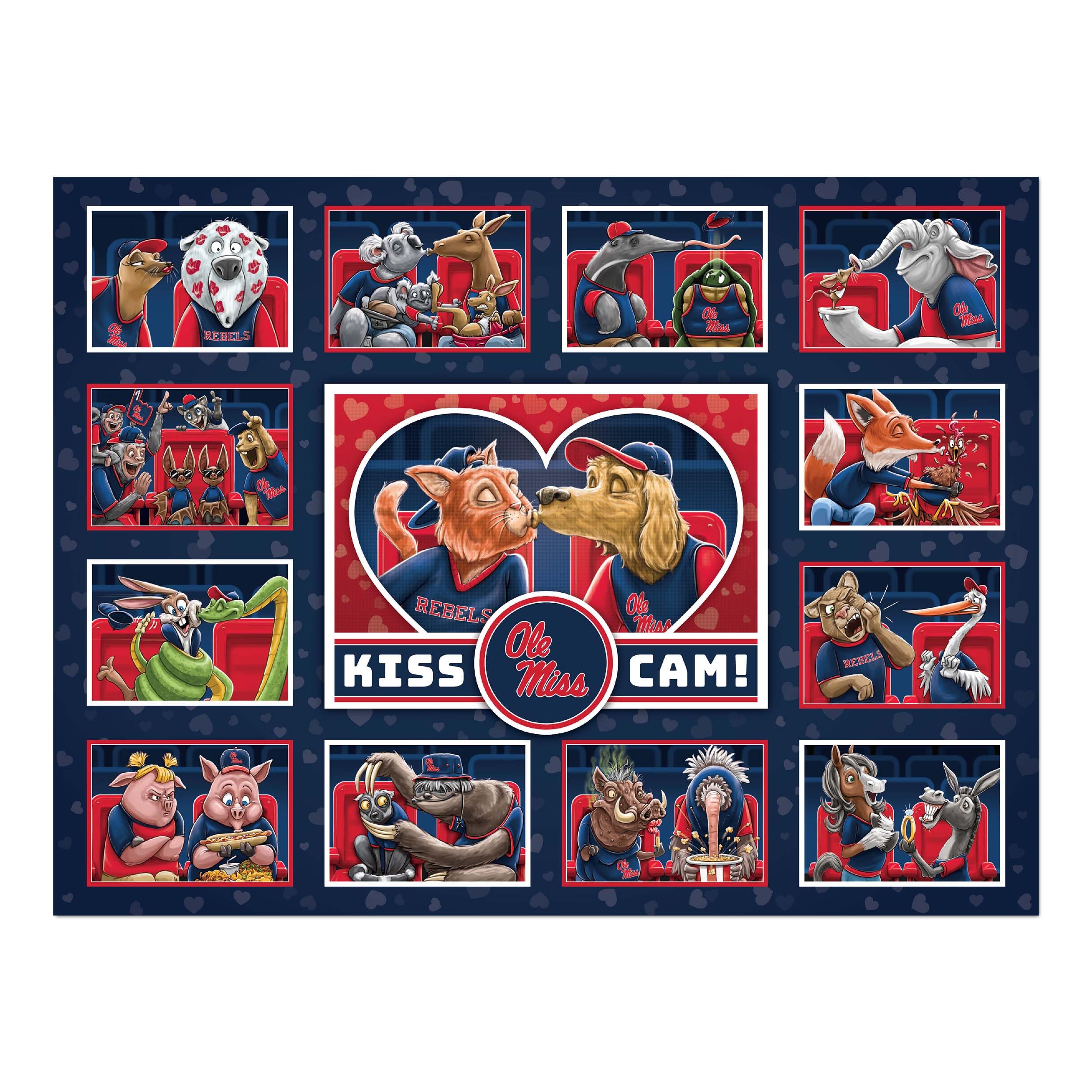 YouTheFan NCAA Mississippi Rebels Kiss Cam 500pc Puzzle - Sports Collectibles, Sports Memorabilia, Sports Fan Shop, Sports Gifts