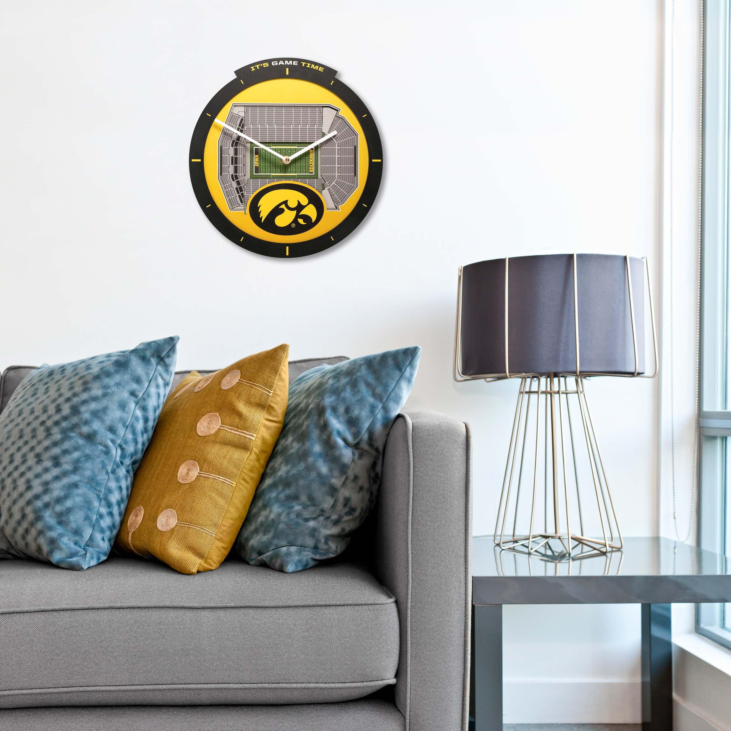 YouTheFan NCAA Iowa Hawkeyes 3D StadiumView Clock - Sports Collectibles, Sports Memorabilia, Sports Fan Shop, Sports Gifts