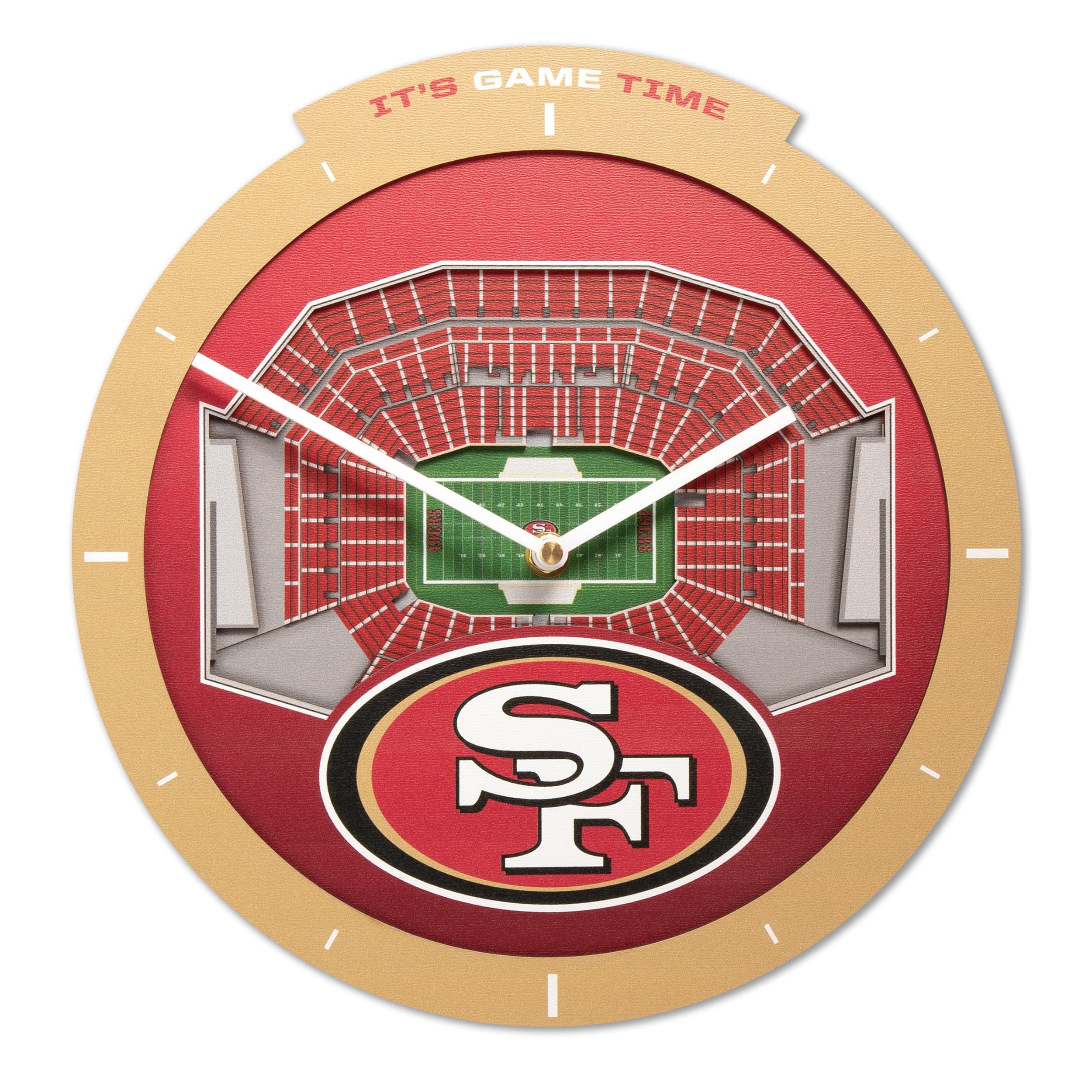 YouTheFan NFL San Francisco 49ers 3D StadiumView Clock - Sports Collectibles, Sports Memorabilia, Sports Fan Shop, Sports Gifts