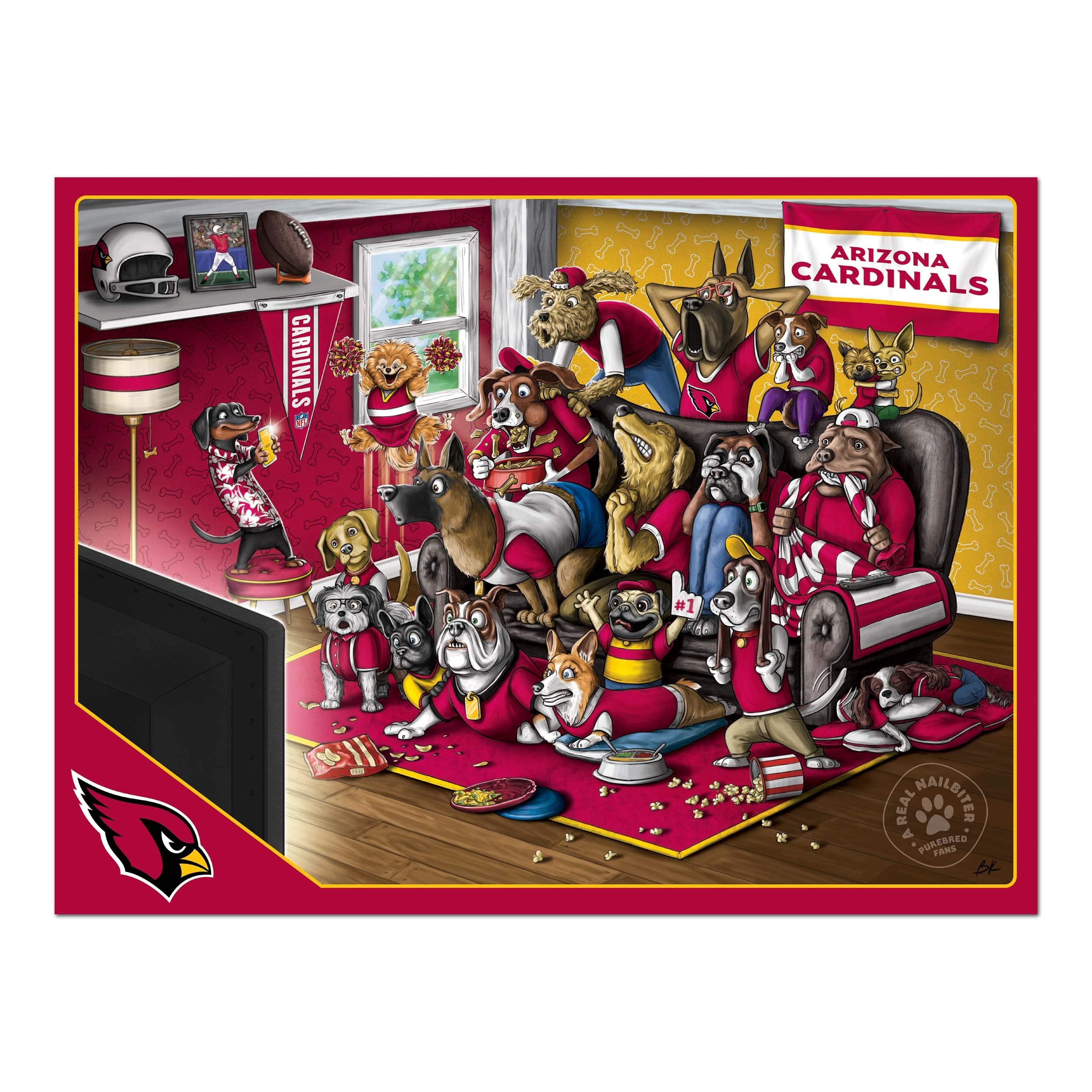 YouTheFan NFL Arizona Cardinals Purebred Fans 500pc Puzzle - A Real Nailbiter - Sports Collectibles, Sports Memorabilia, Sports Fan Shop, Sports Gifts